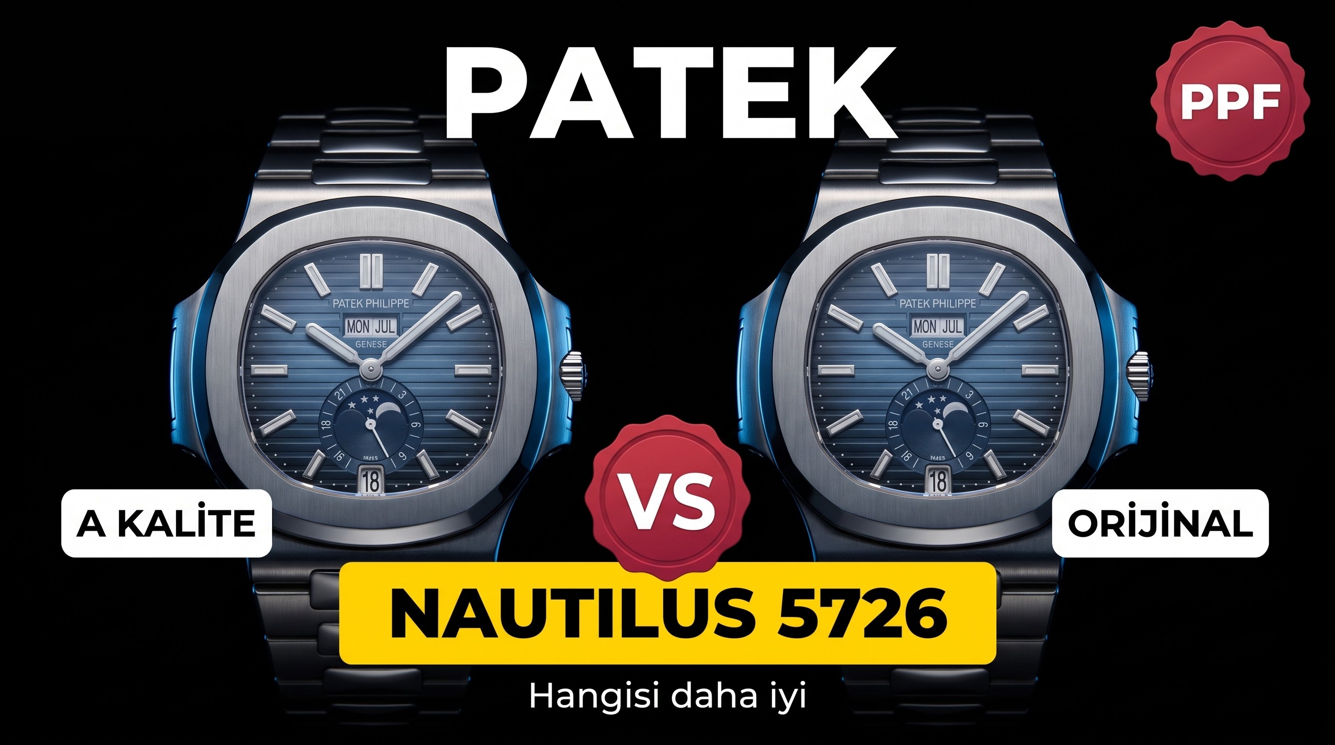 PPF Factory Patek Philippe 5726 Nautilus artık büyük ve küçük ayları ayırt edebiliyor mu?