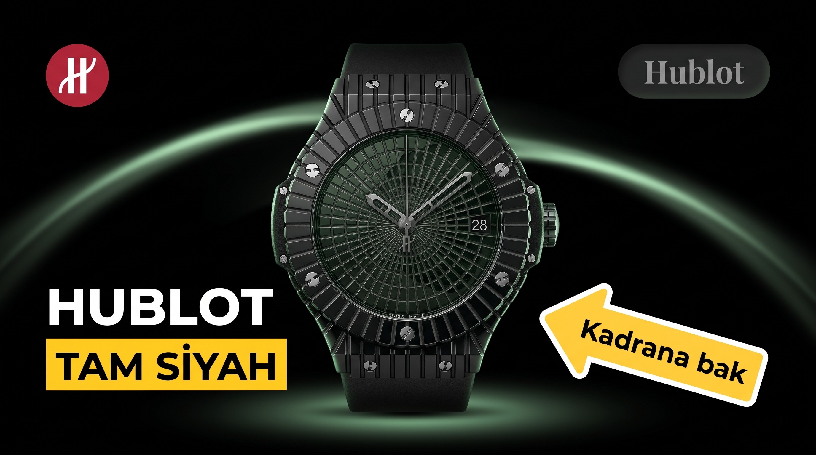 Replika Hublot Black Caviar Tamamen Siyah Seramik Saat H Factory Edisyonu