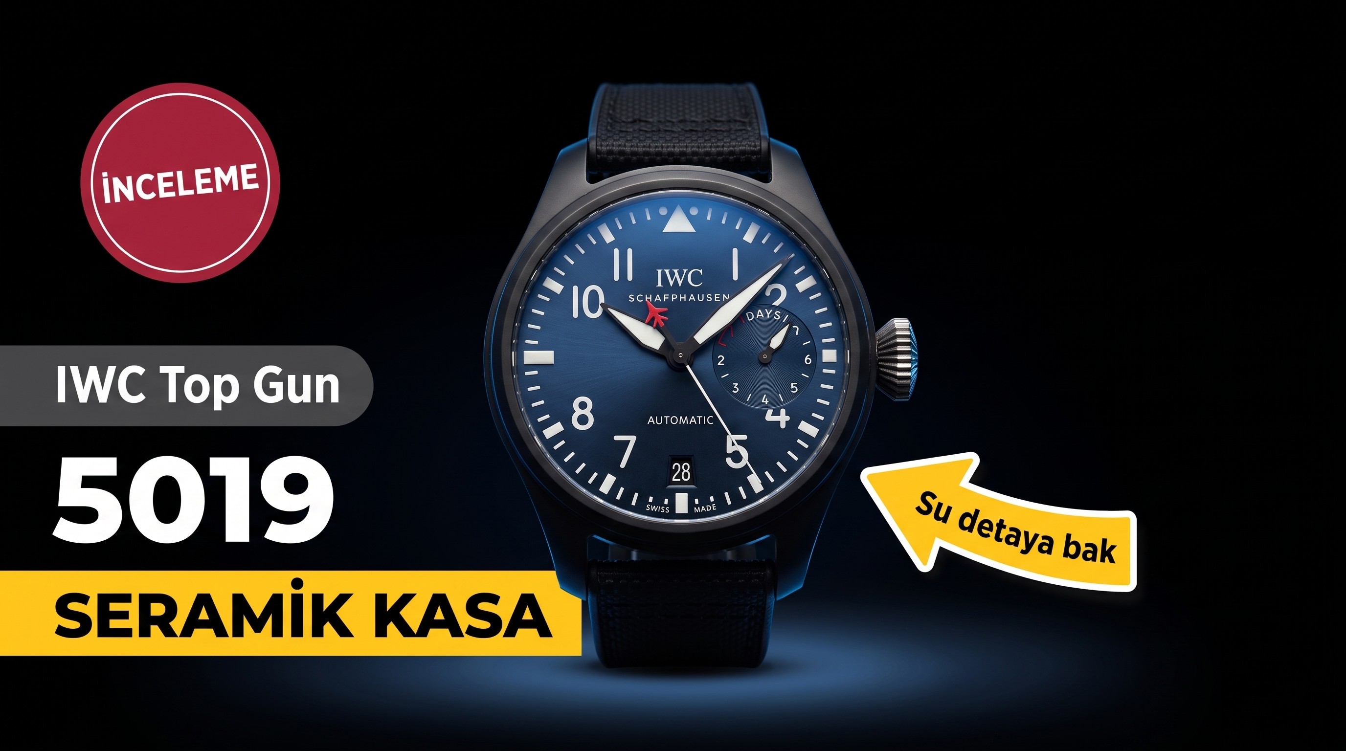 Replika IWC Top Gun 5019 Siyah Seramik Saat İncelemesi