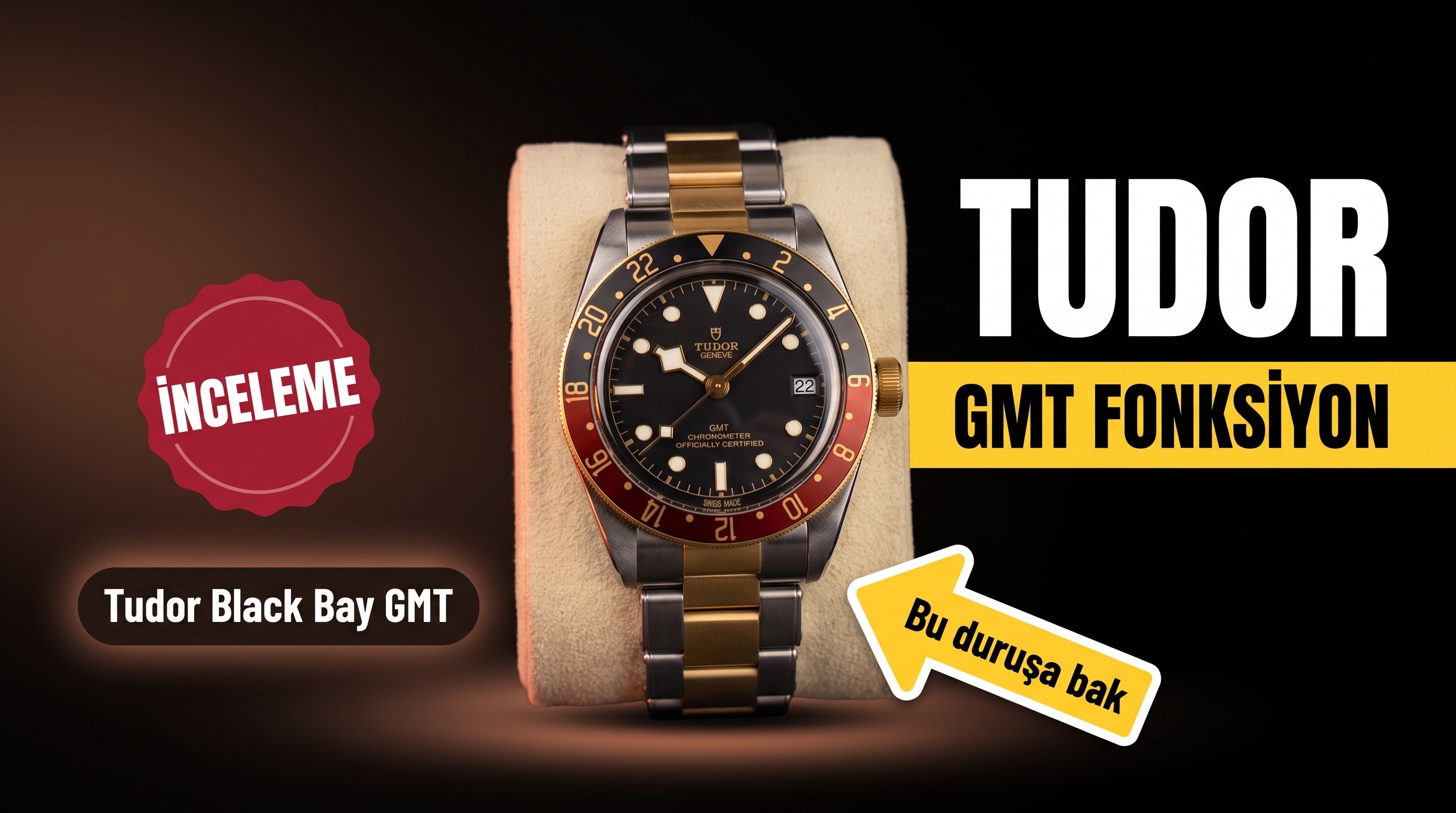 Replika Tudor Black Bay GMT 79833MN, Siyah/Kahverengi Bezel
