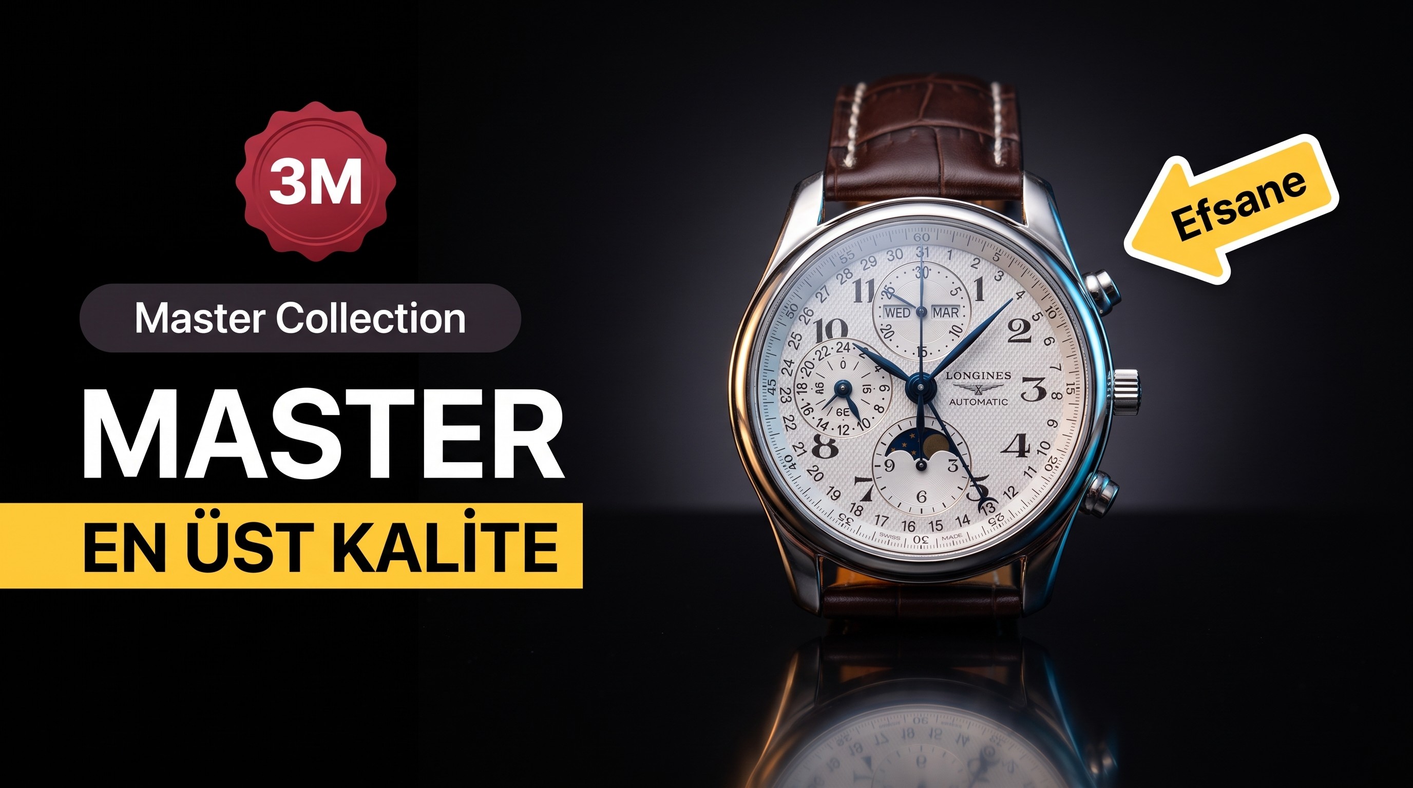 3M Factory Longines Master Collection sekiz ibreli ay evreli kol saati incelemesi
