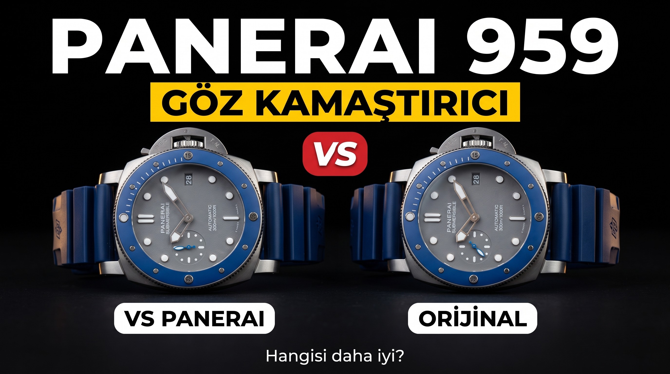 42Mm Kucuk Deniz Krali vs Panerai 959 Mavi Bezel...