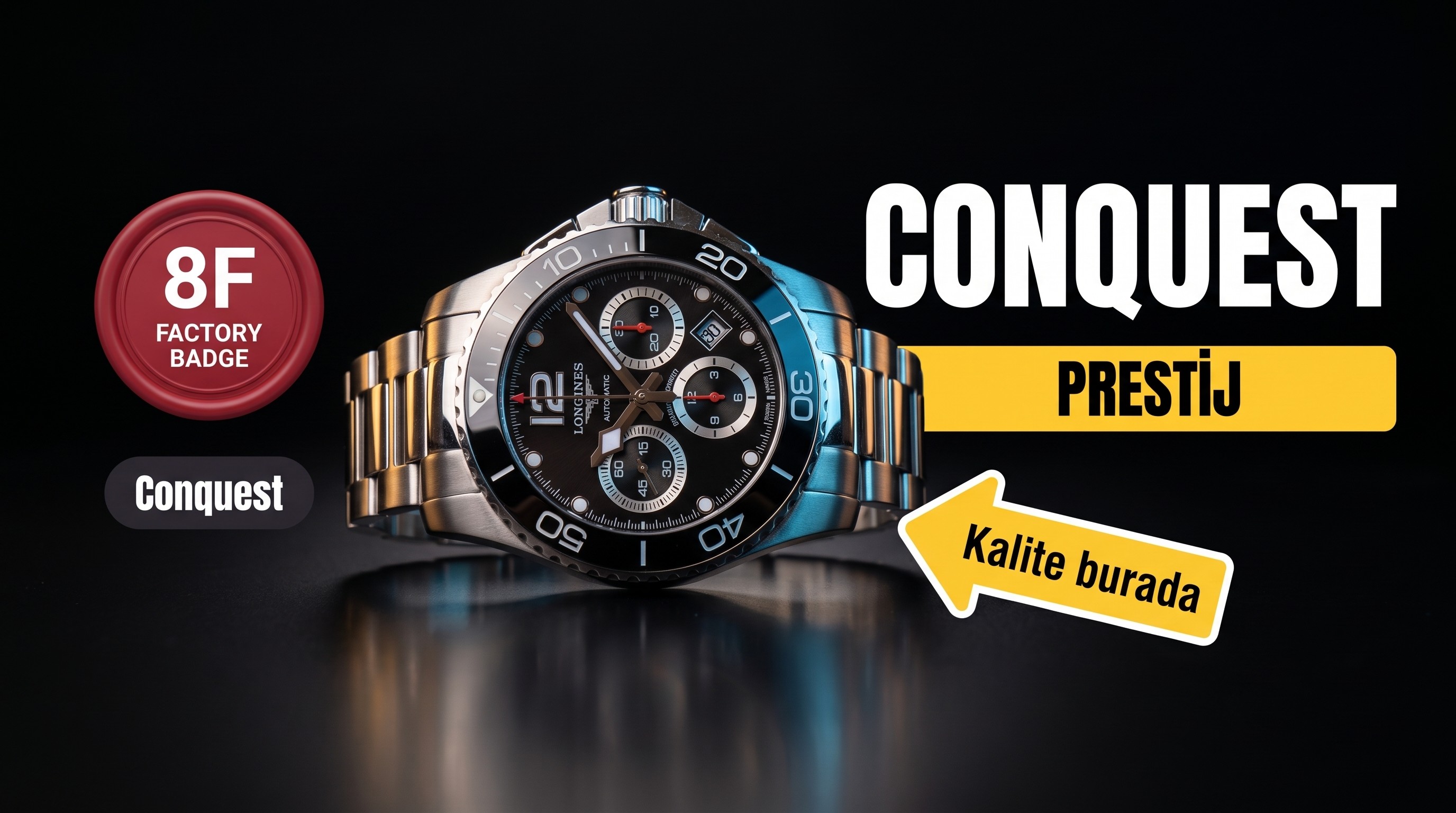 8F Factory Longines Conquest kronograf serisi saat replikası nasıl? Mekanizma gerçeğiyle aynı mı?