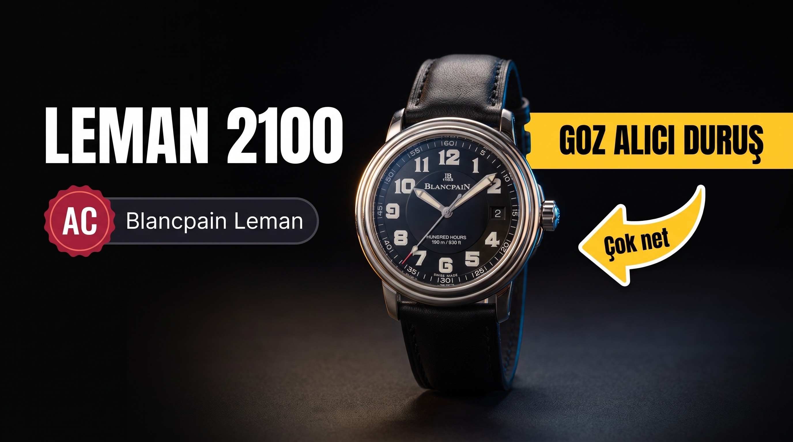 AC Factory Blancpain Léman 2100 Serisi Siyah Deri