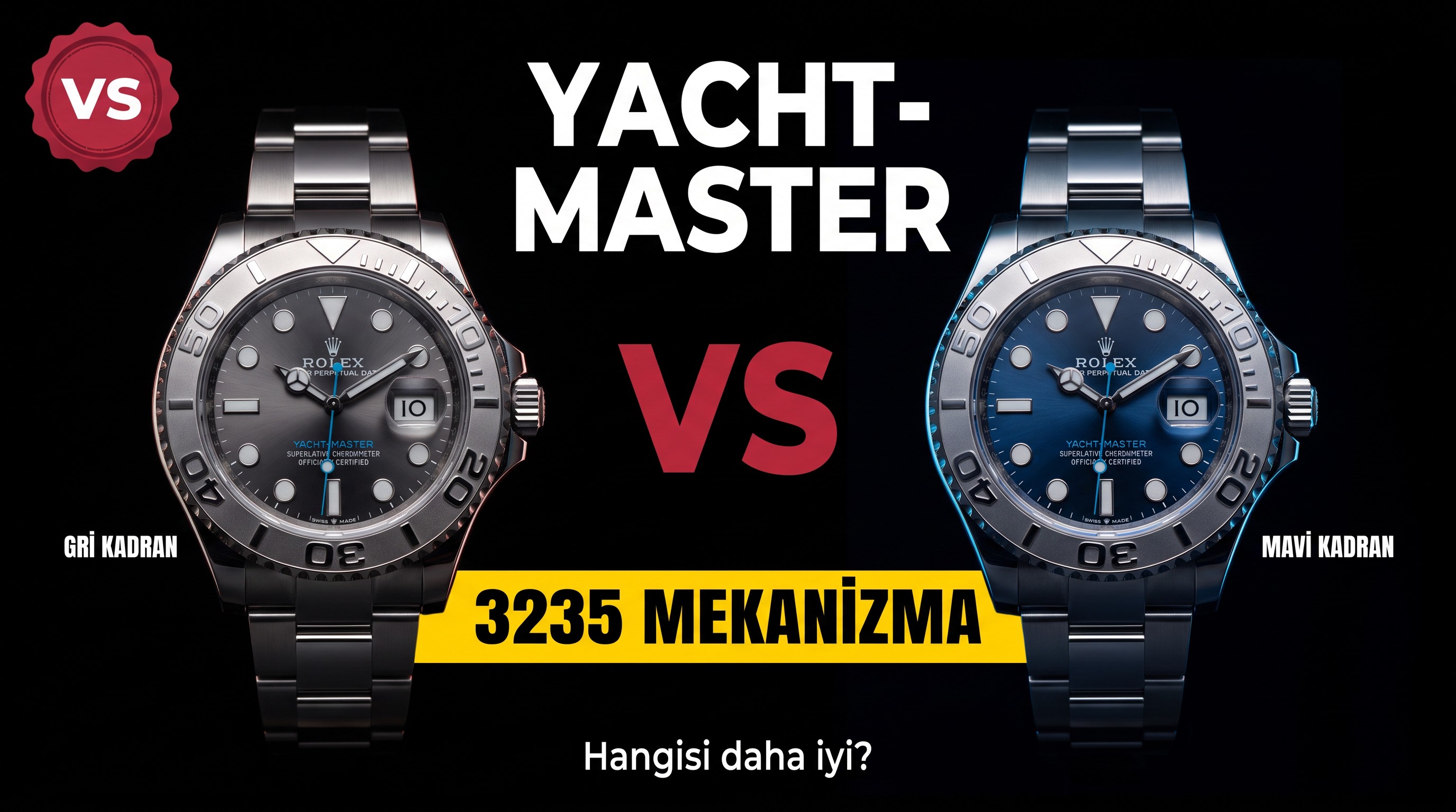Rolex vs Factory Gri Yacht Master Mavi Yacht Mas...