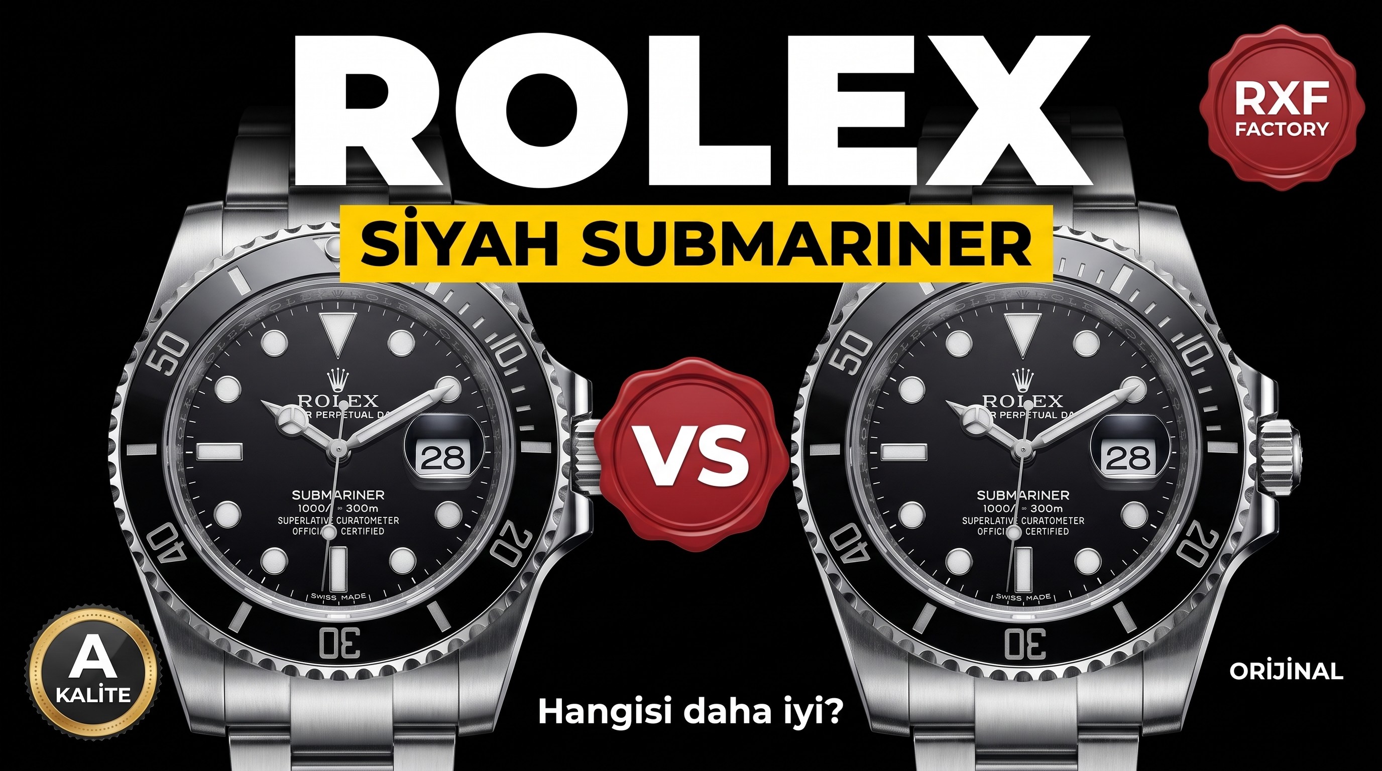 RXF Factory Rolex siyah Submariner: orijinalle karşılaştırınca piyasadaki büyük fabrika versiyonlarını geçebilir mi?
