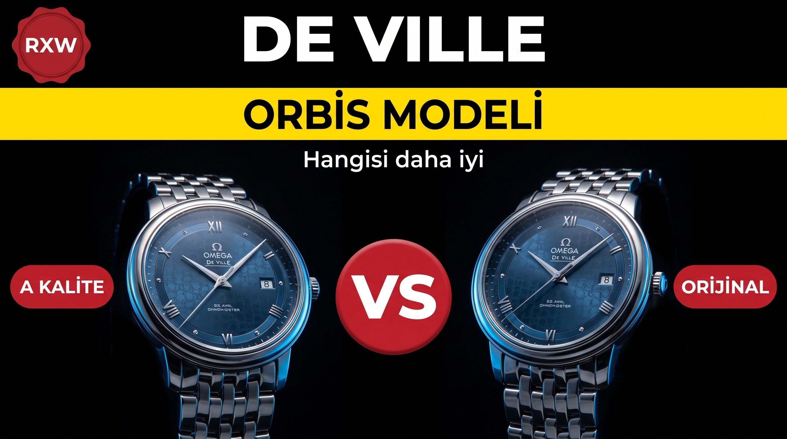 RXW Factory Omega De Ville serisi Orbis anma modeli 424.10.40.20.03.003 gerçek-replika karşılaştırması incelemesi