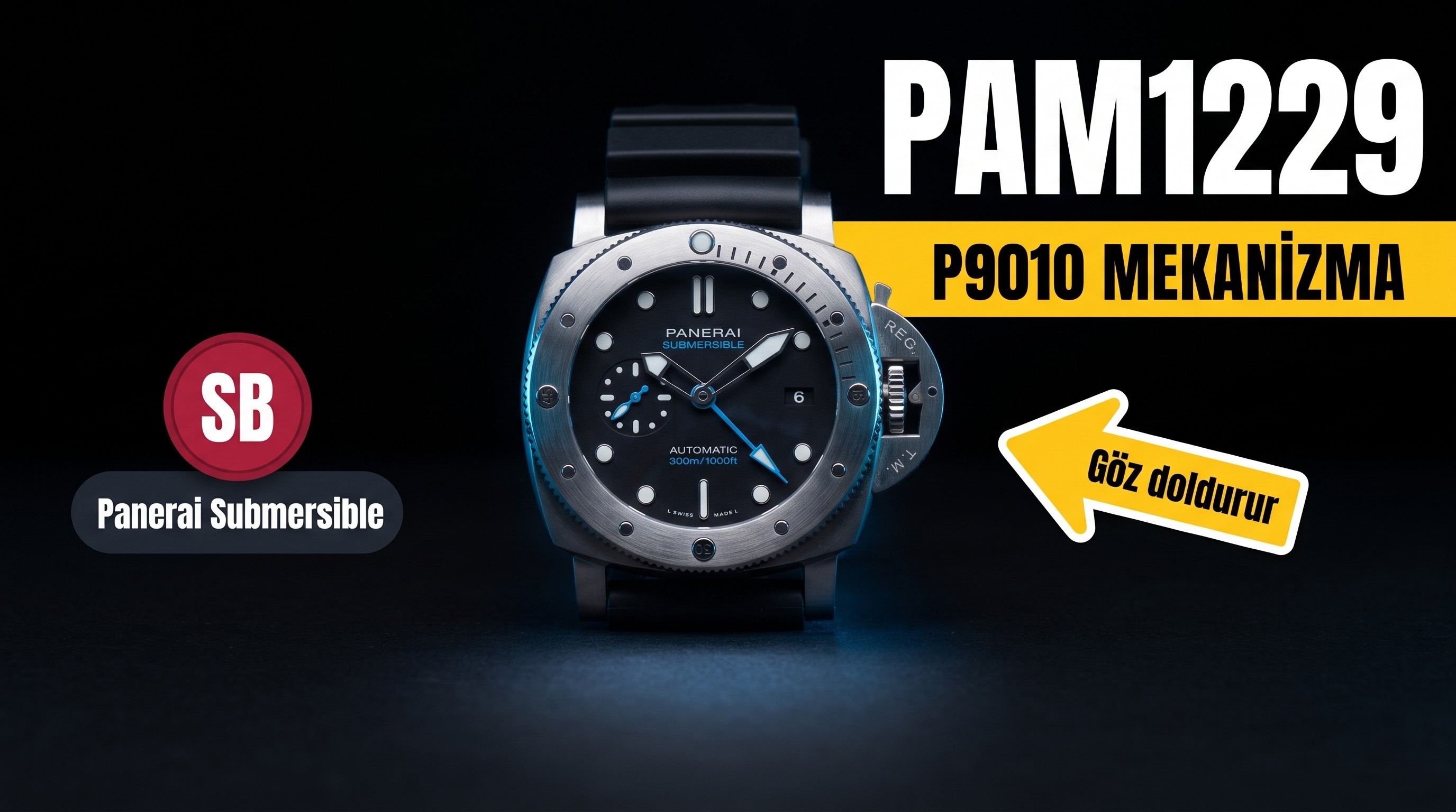 SB Factory Replika Panerai PAM 1229 Submersible, P.9010 Mekanizmalı