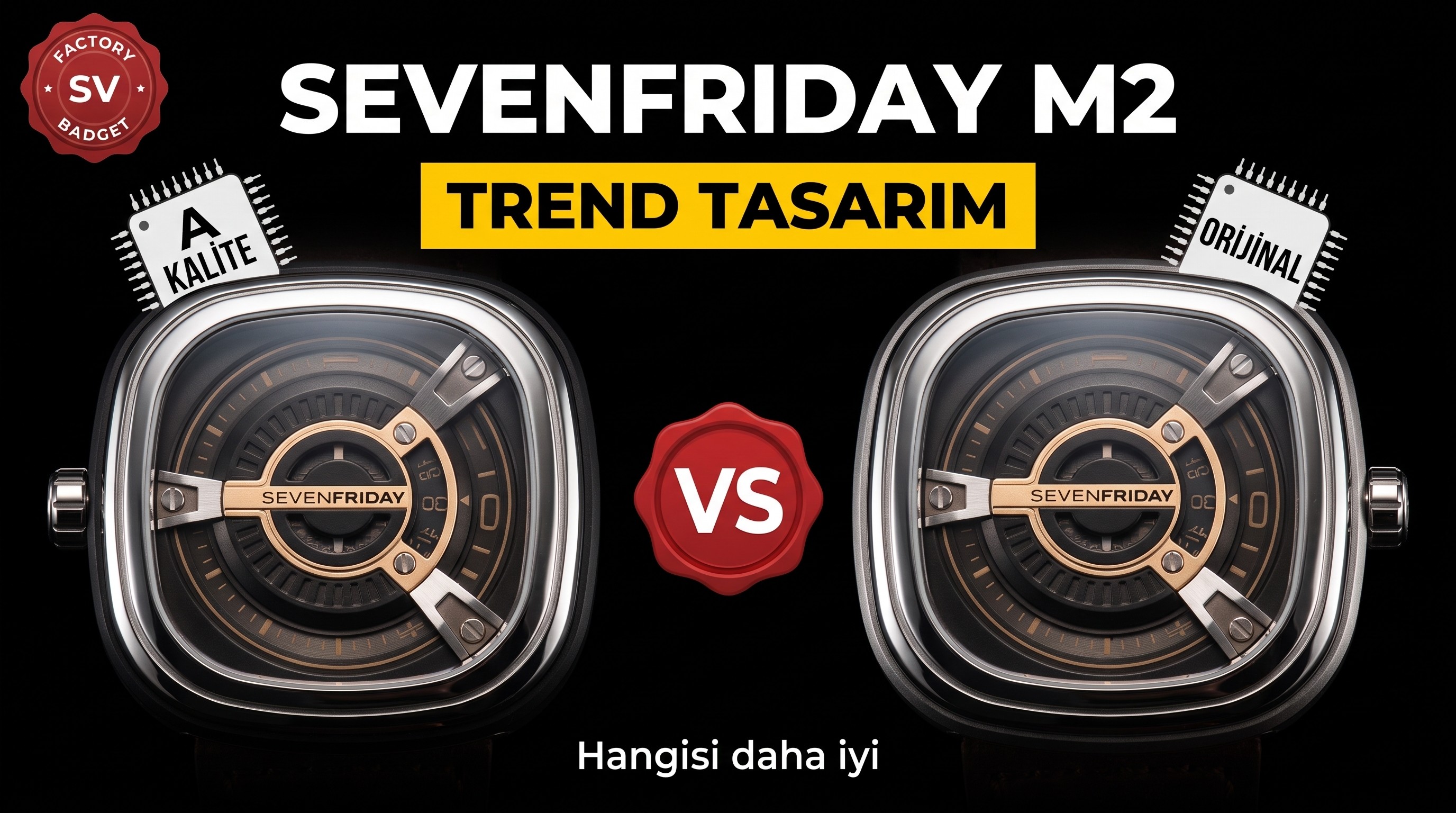 Şık ve trend SV Factory SevenFriday M2 saatinin gerçek-replika söküm karşılaştırması ve orijinal incelemesi