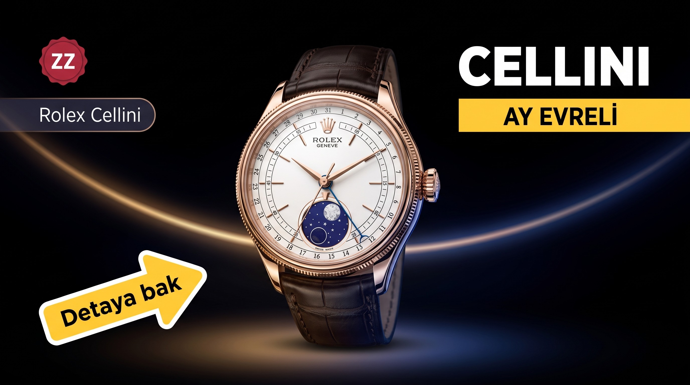 Tarih artık geri de ayarlanabiliyor! ZZ Factory Rolex Cellini Moonphase 50535 replika, 3195 mekanizması, roze altın 39 mm inceleme