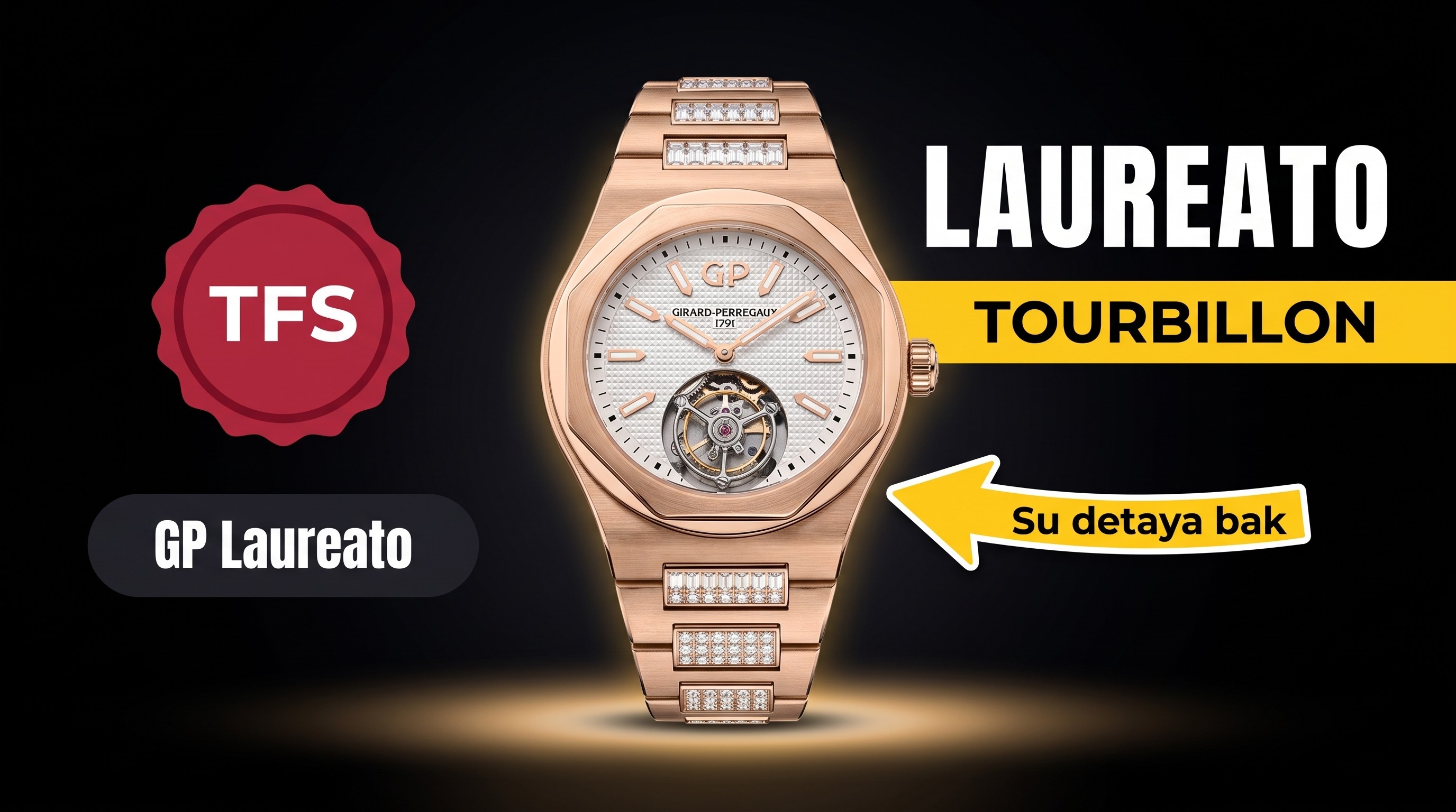 TFS Factory Girard-Perregaux 2021 LAUREATO serisi 99105-41-232-41A gerçek tourbillon V2 yükseltilmiş sürüm kol saati