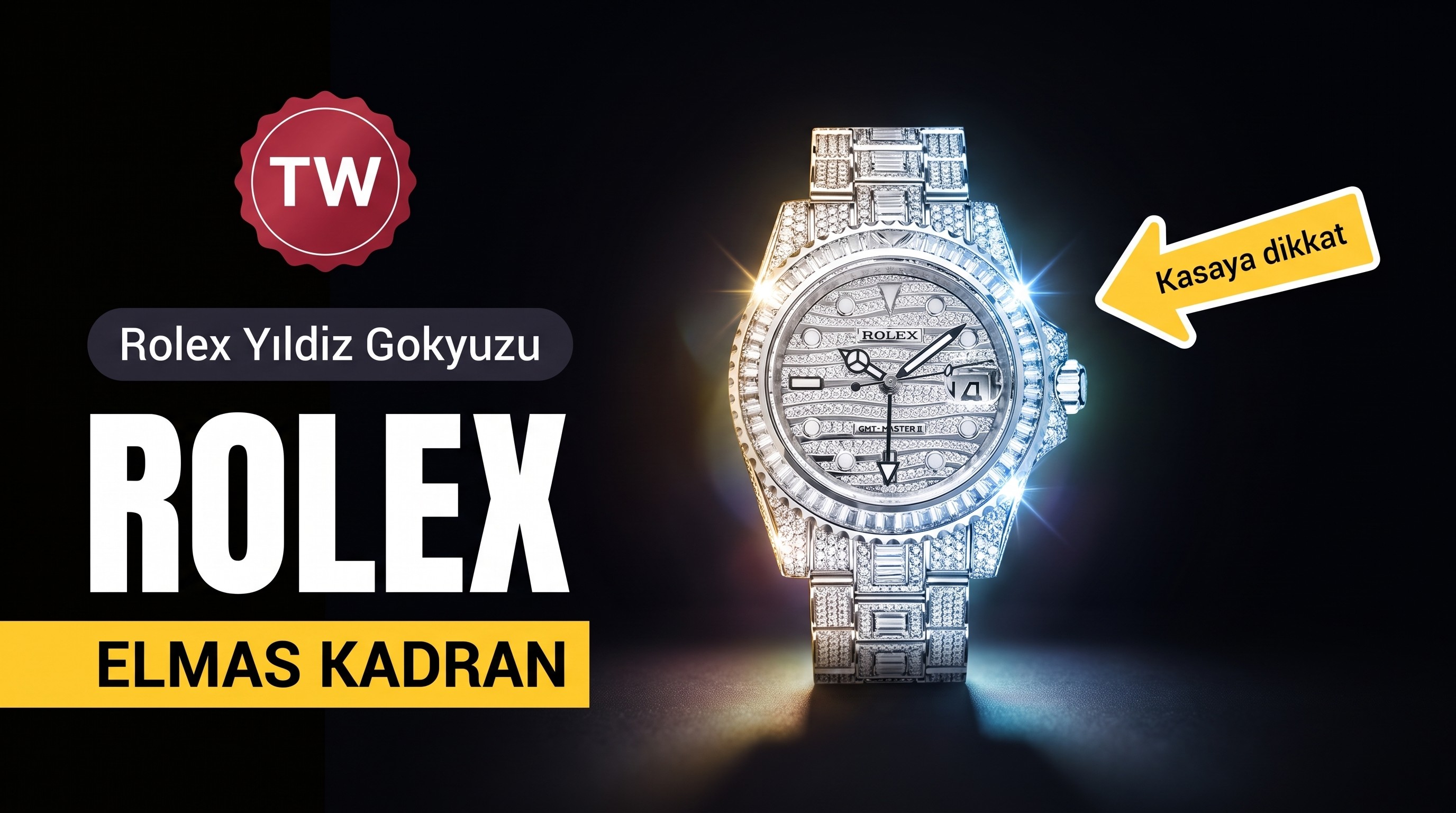 TW Factory Rolex yıldız gökyüzü elmas kaplı özel versiyon replika saat incelemesi