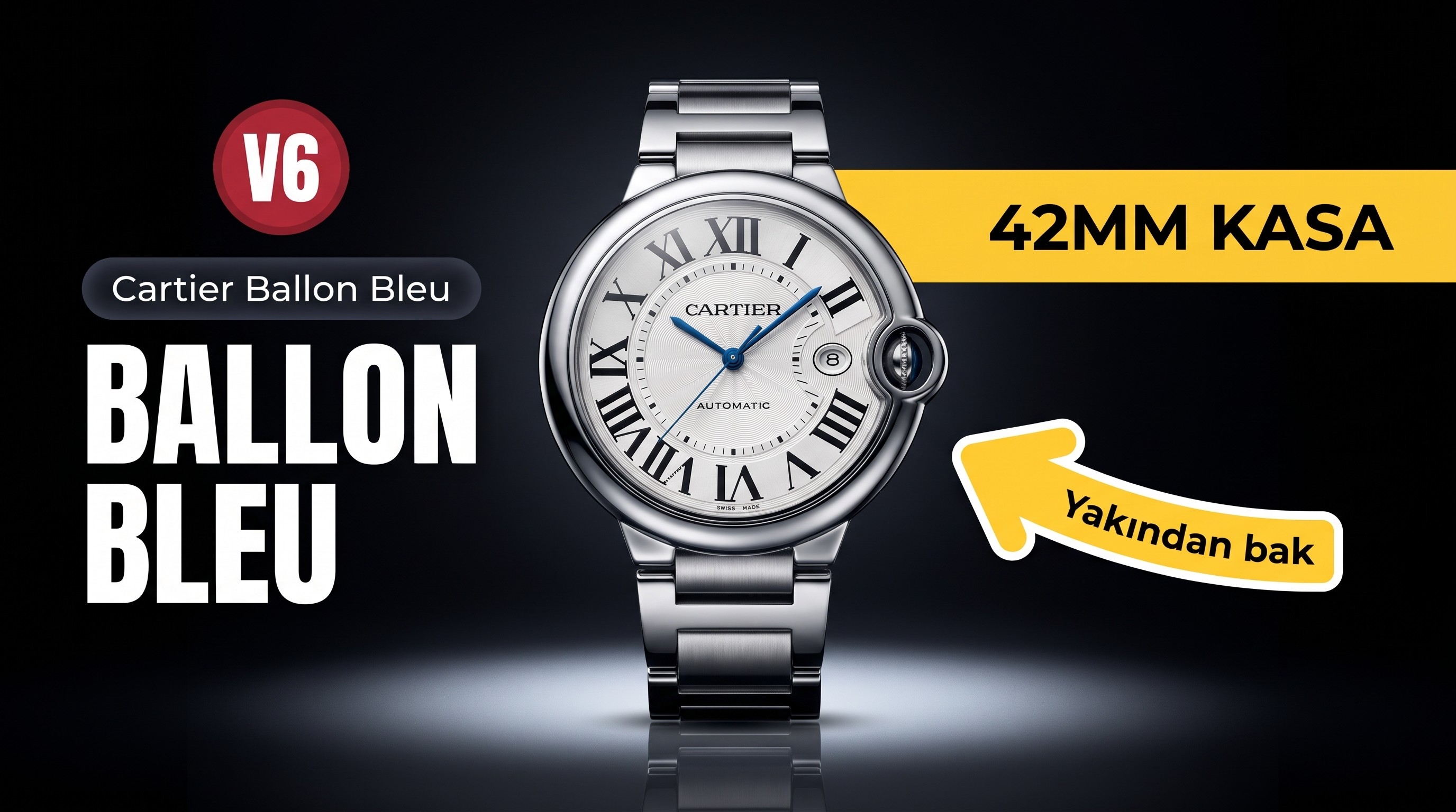 V6 Factory Cartier Ballon Bleu 42 mm Saat İncelemesi
