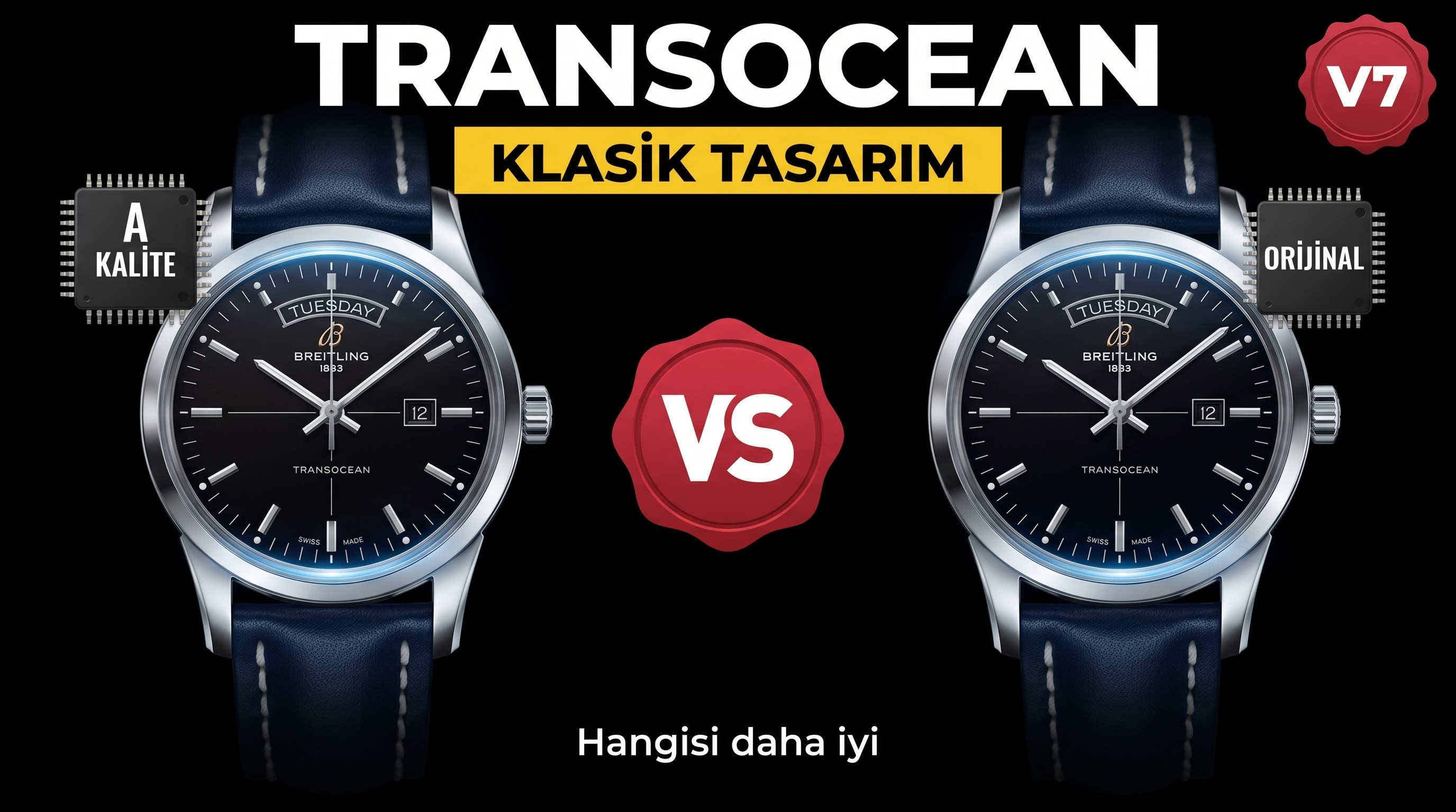 V7 Factory Breitling Transocean klasik saat: orijinalle karşılaştırıldığında nasıl?