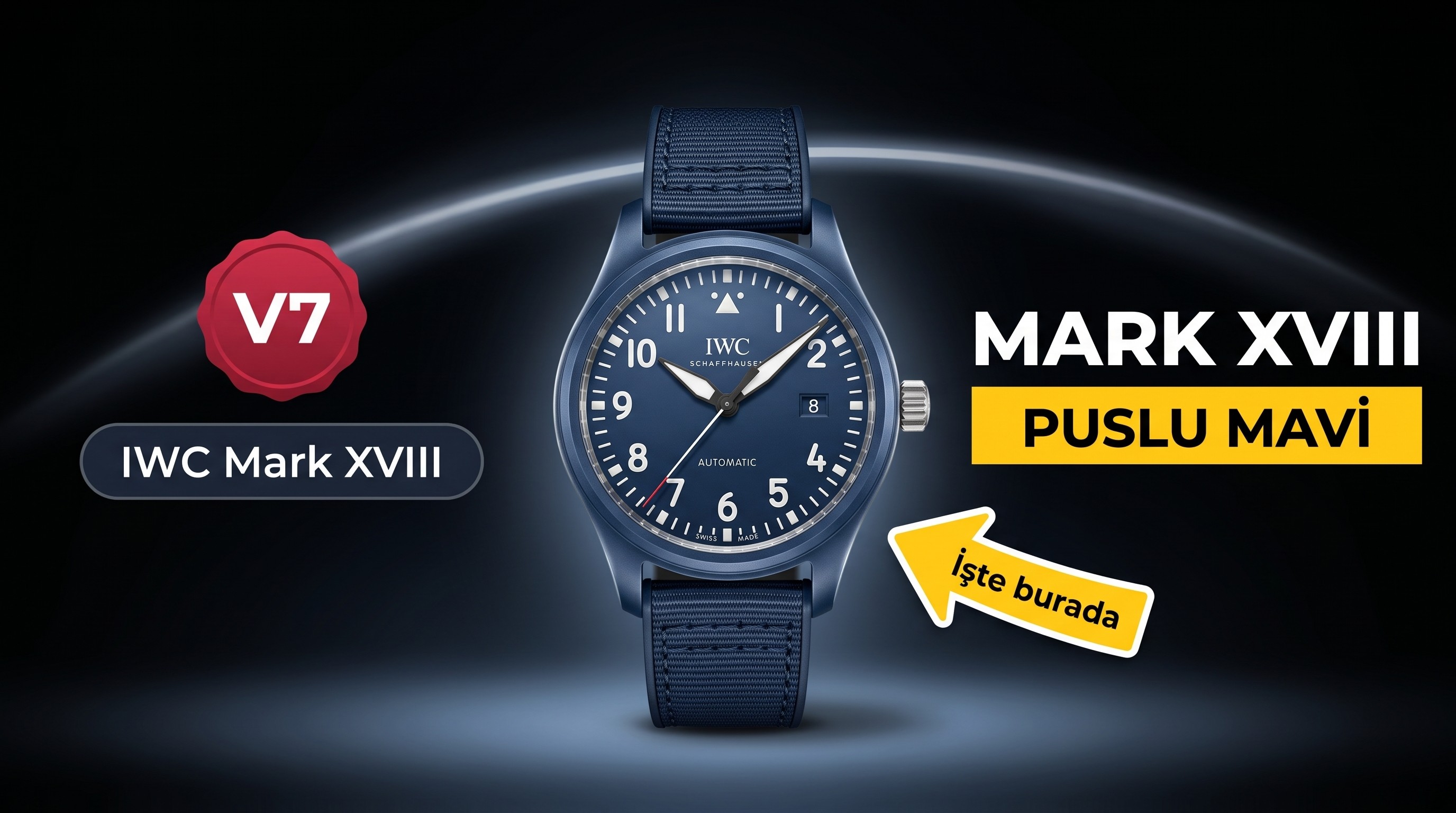 V7 Factory IWC Mark XVIII IW328101 puslu mavi seramikte renk farkı belirgin mi?