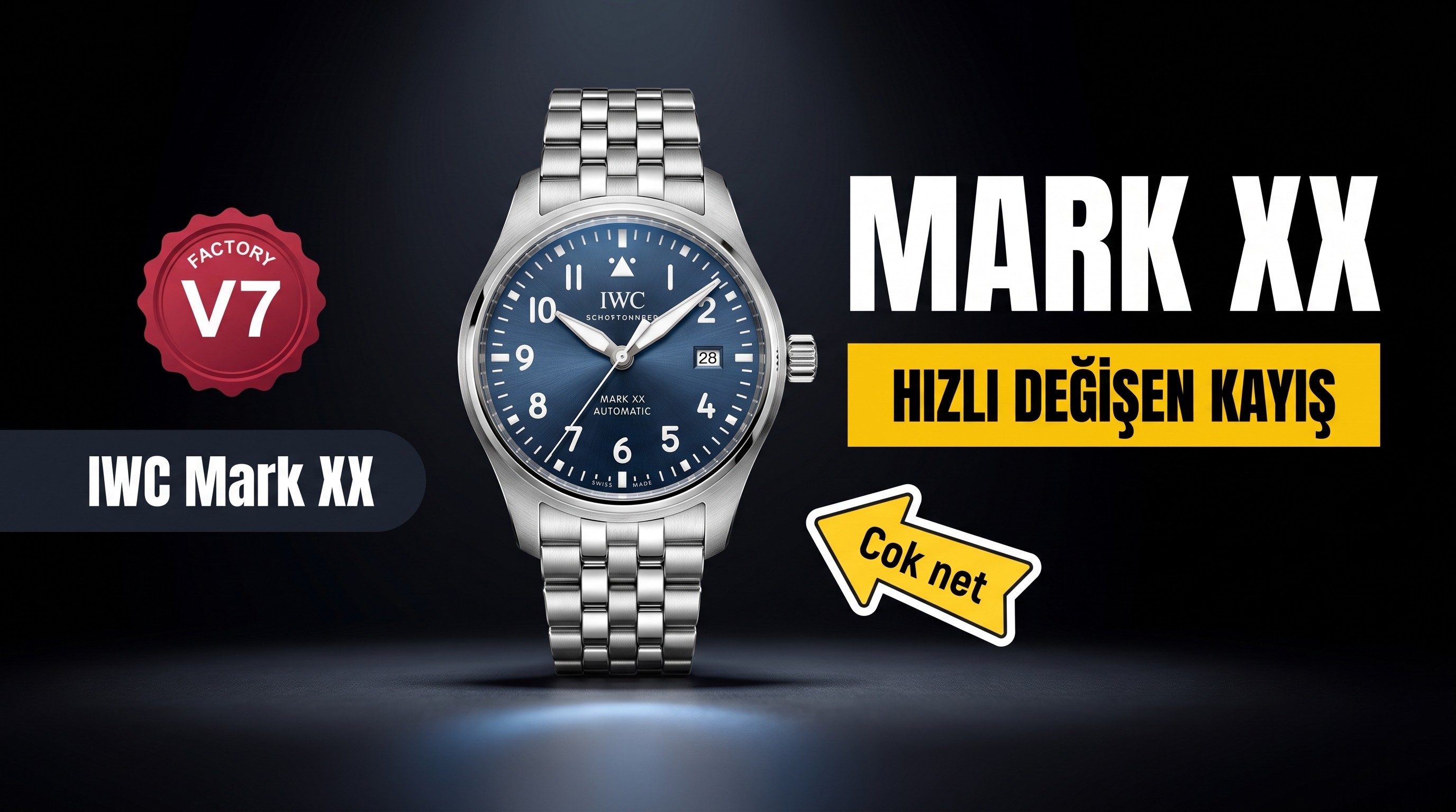 V7 Factory IWC Mark XX hızlı değişen kayış işçilik incelemesi