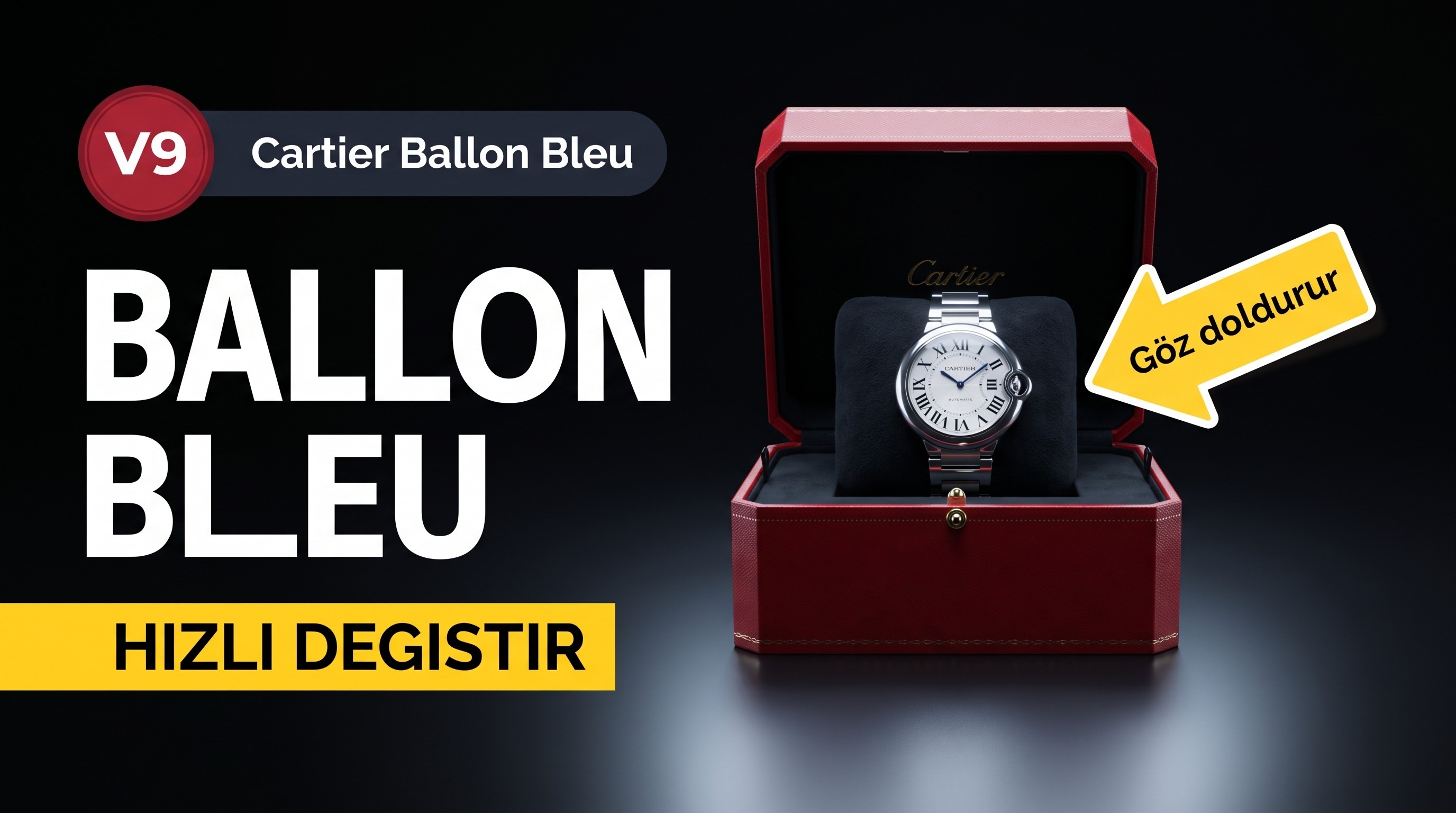 V9 Factory Cartier'nin en yeni sürüm hızlı değiştirilebilir Ballon Bleu tüm seri saatler