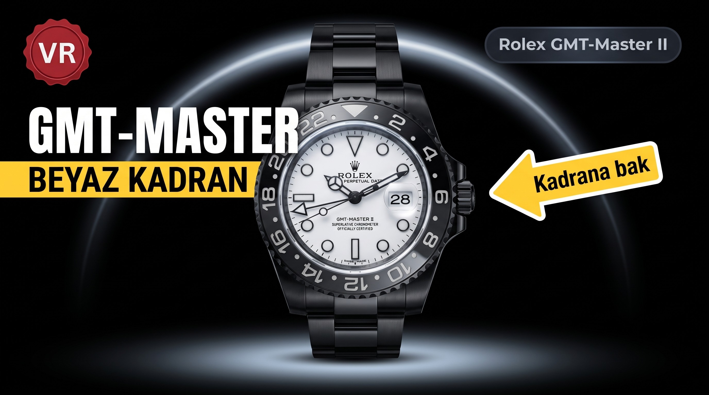 VR Factory Rolex GMT-Master II Serisi 116710 Siyah Kaplama Çelik Beyaz Kadran İncelemesi