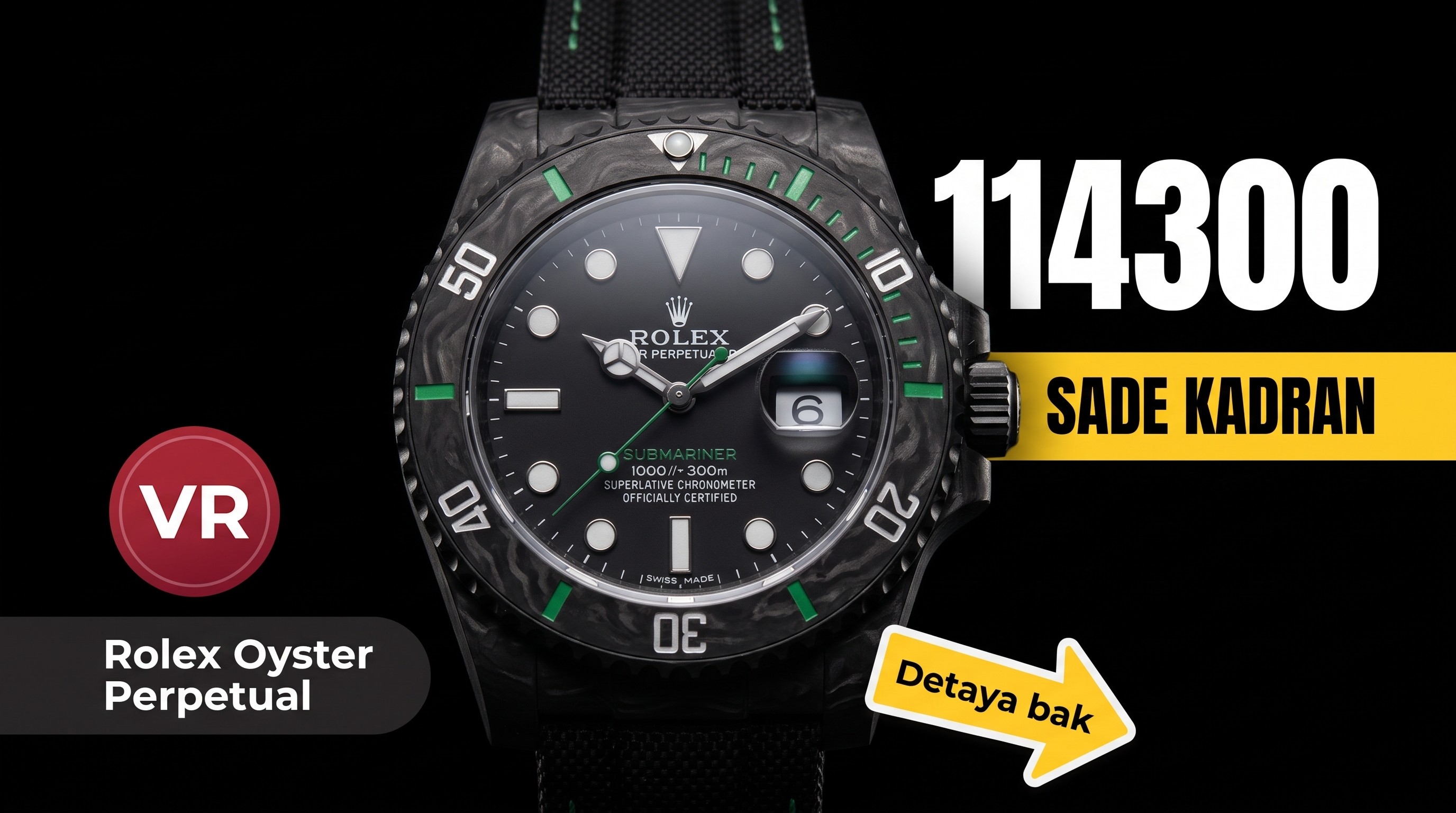 VR Factory Rolex Oyster Perpetual 114300 serisi 39 MM kol saati