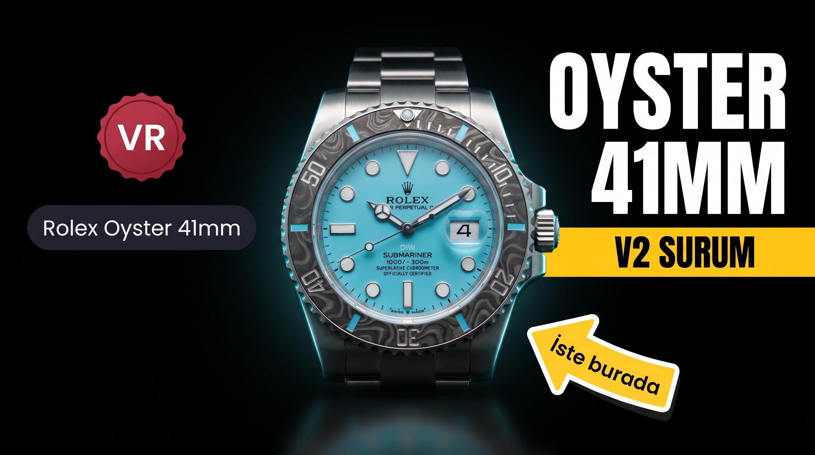 VR Factory Rolex Oyster Perpetual 41 MM Serisi V2 Yükseltilmiş Sürüm Kol Saati