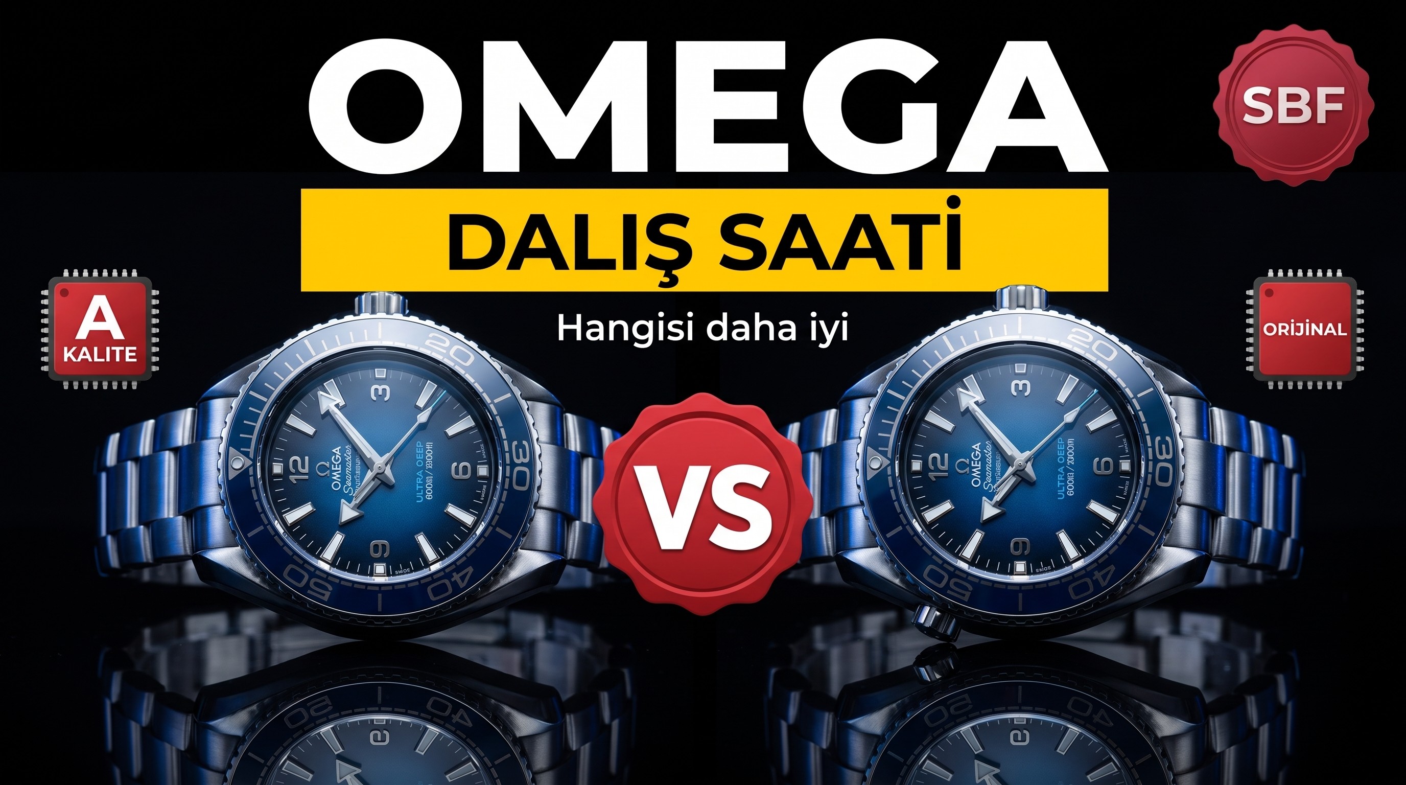 VS Fabrikası SBF Factory Omega Seamaster Planet Ocean ile Rolex Deepsea karşılaştırması