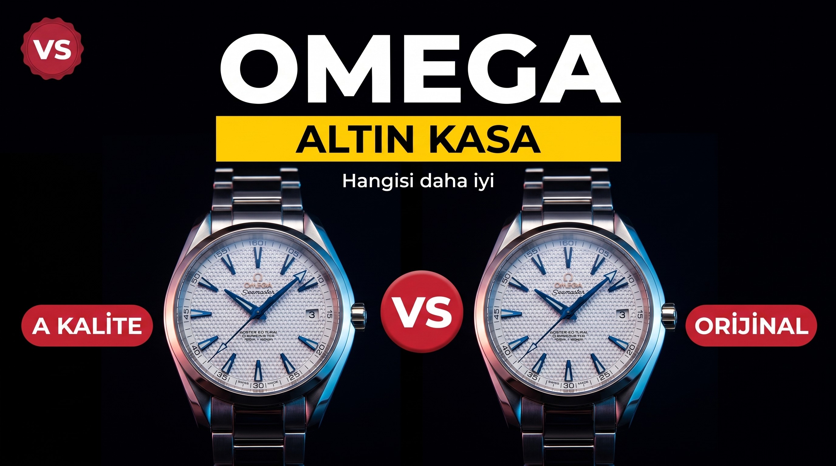VS Factory Omega 150M Golf Cup Altın İğneli Kaptan Replika Saat - VS Fabrikası