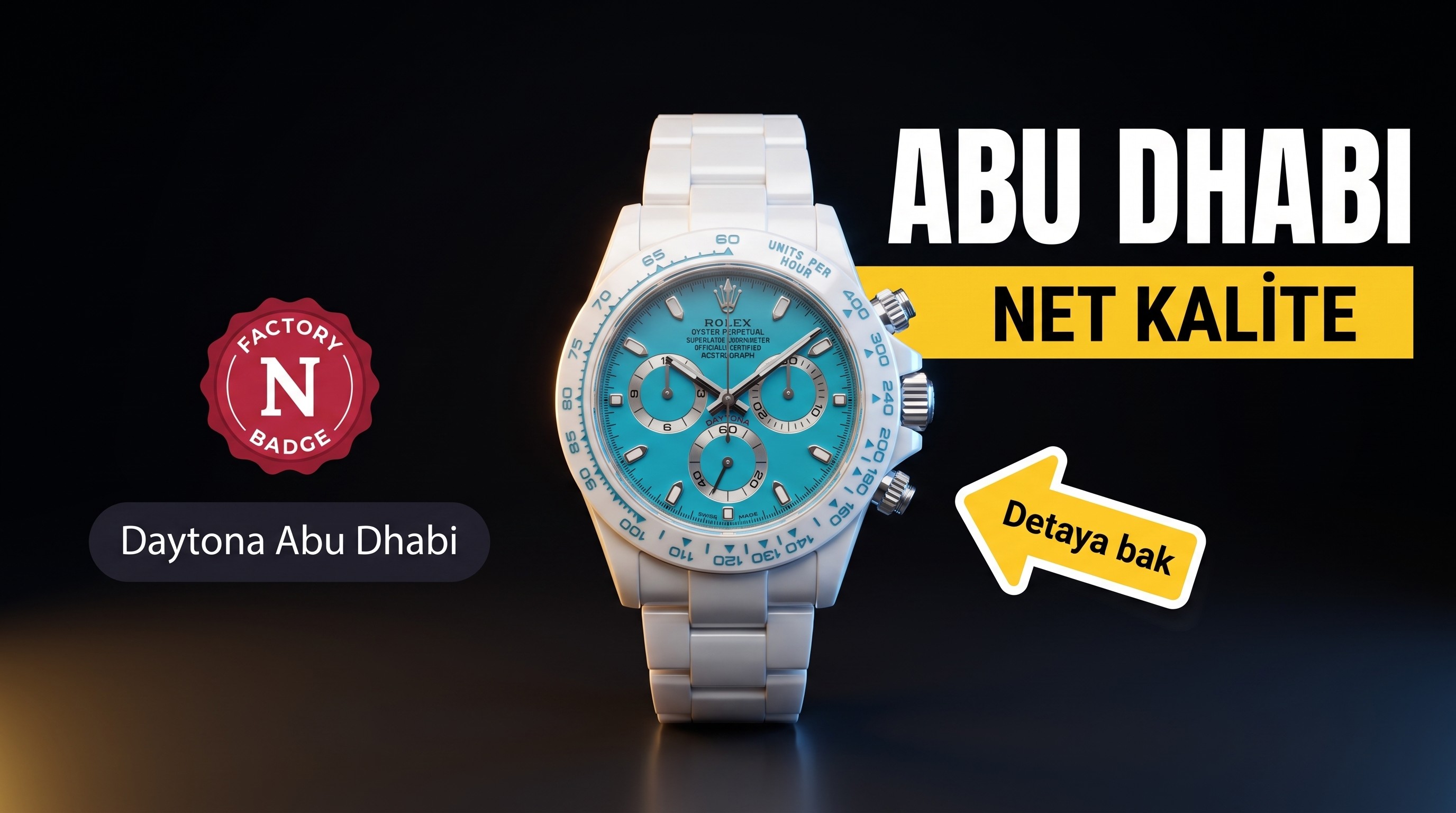 AET modifiye Rolex N Factory 4130 Daytona Abu Dhabi mavi-beyaz seramiğin işçiliği nasıl?