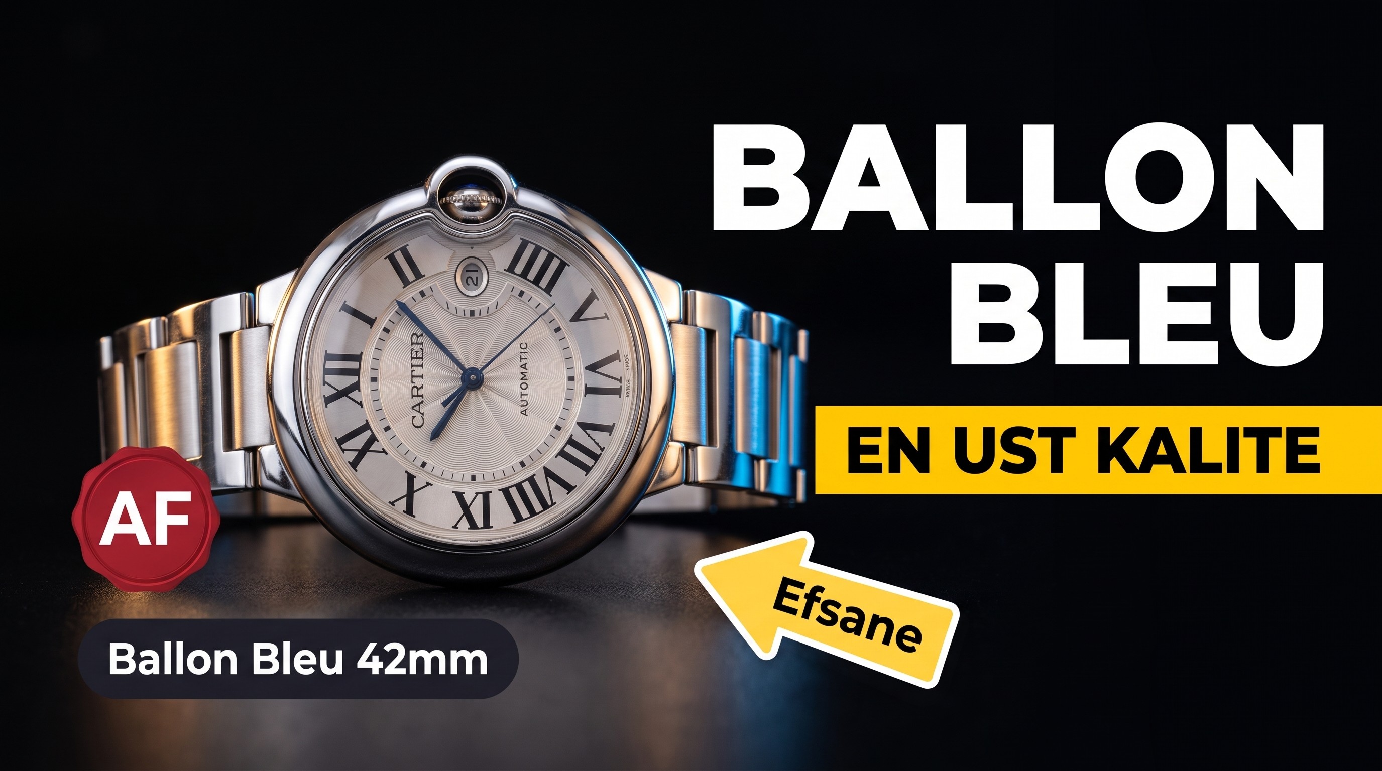 AF Factory Cartier Ballon Bleu 42 mm 2824 mekanizmayla bir bakışta belli olur mu?