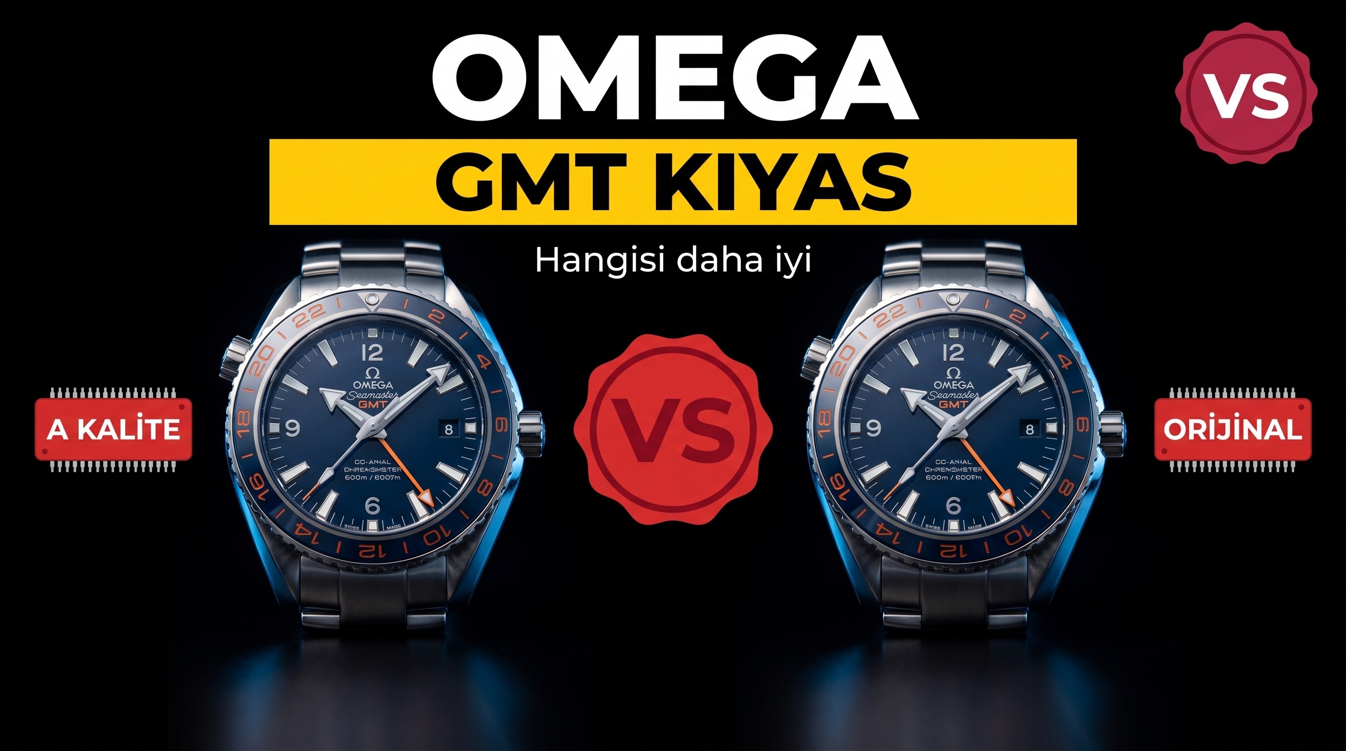 VS Factory Omega Seamaster 600 GMT replika ile orijinalin karşılaştırmalı incelemesi ve çift zaman dilimi fonksiyonu nasıl kullanılır?