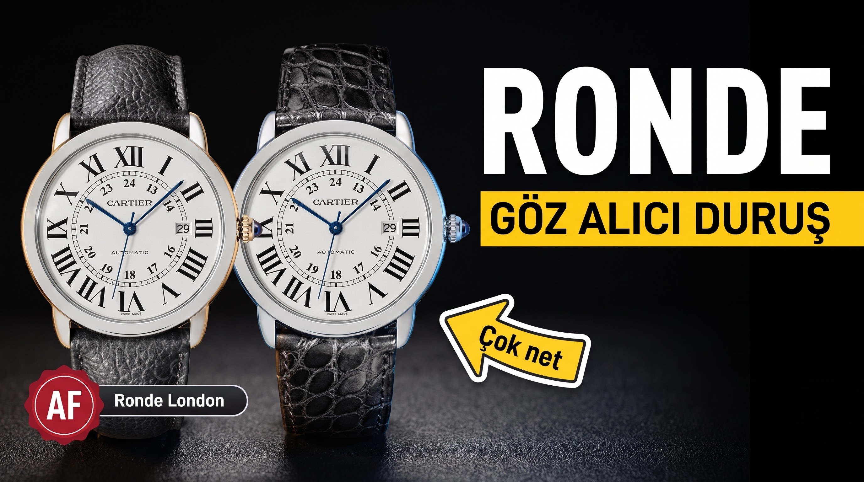 AF Factory Cartier Londra RONDE erkek 42 mm serisi timsah derisi