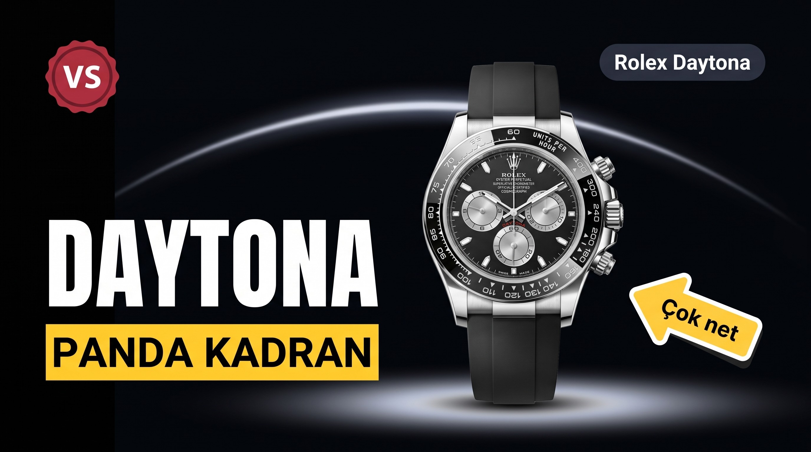 Vs Factory Rolex Beyaz Siyah Daytona Replika Saa...
