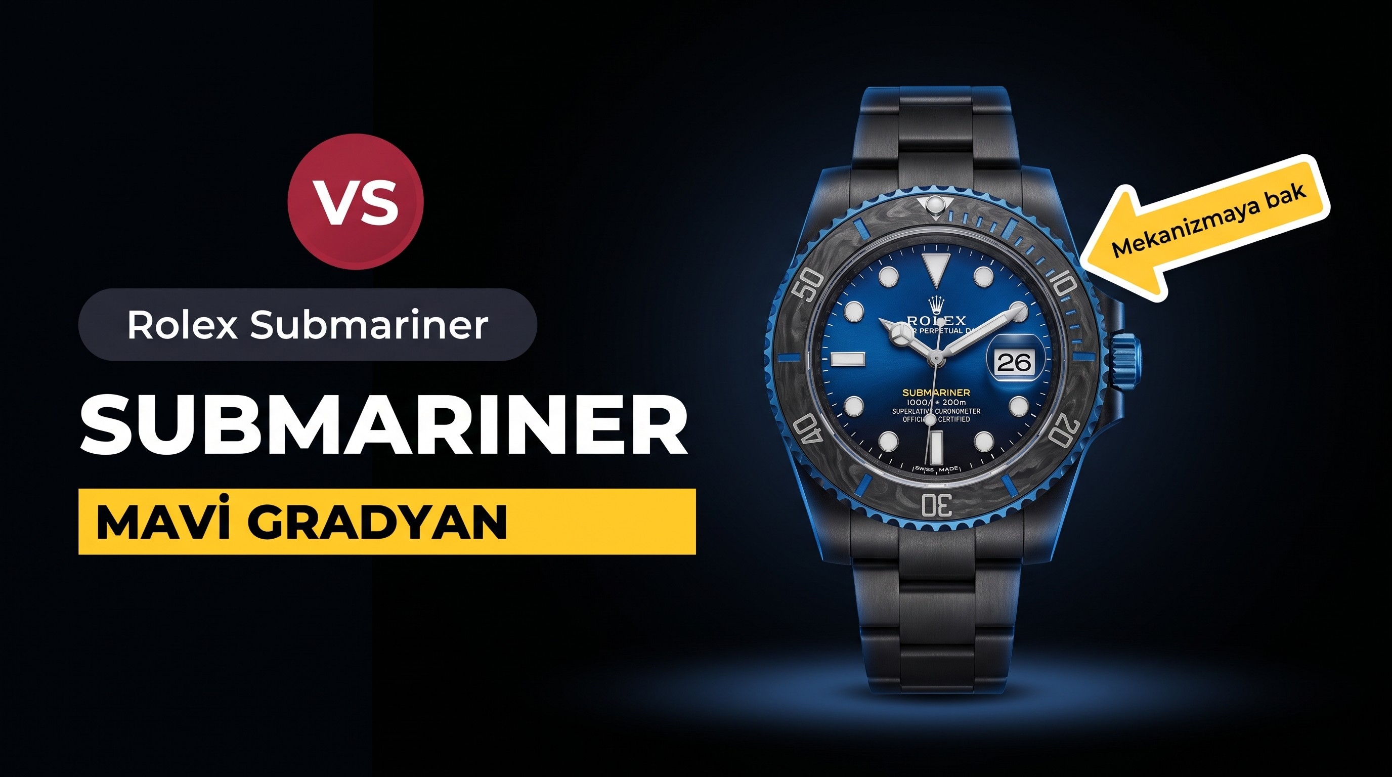 VS Factory Rolex DIW Mavi Gradyan 3135 Replika Kol Saati - VS Saat