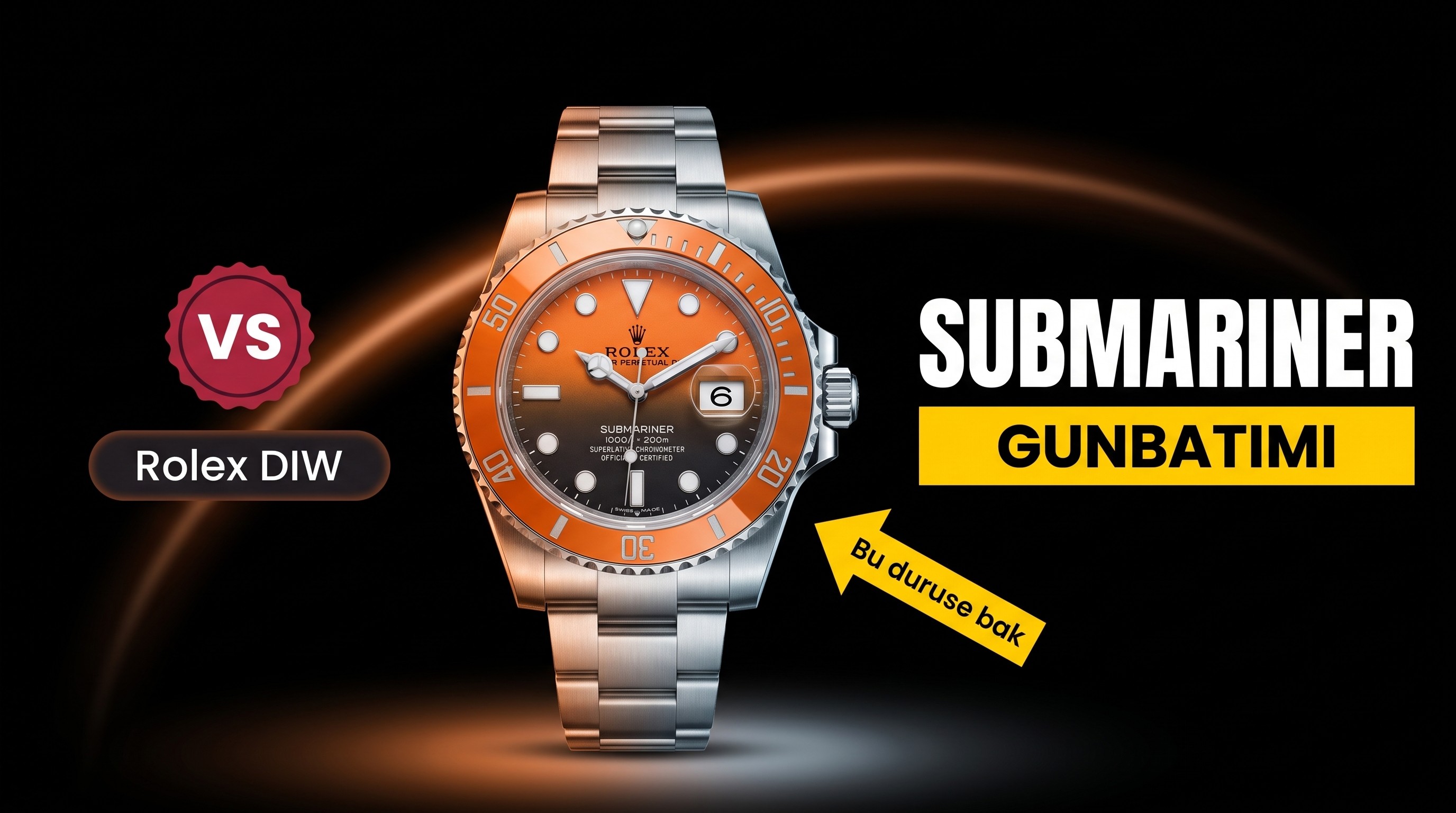 VS Factory Rolex DIW turuncu bezelli günbatımı replika saat - VS Watch