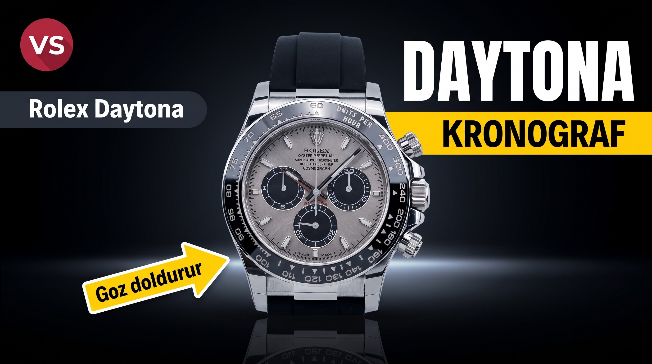 Vs Factory Rolex Gri Kadranli Daytona 4131 Repli...