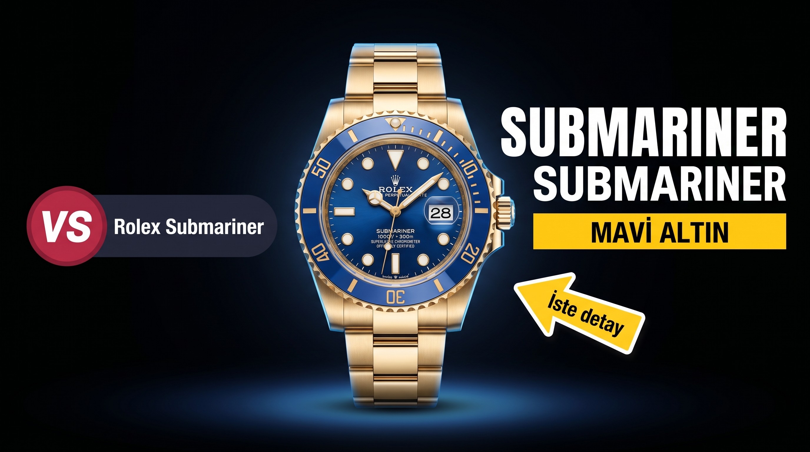 VS Factory Rolex mavi-altın su geçirmez 3235 replika kol saati - VS saat