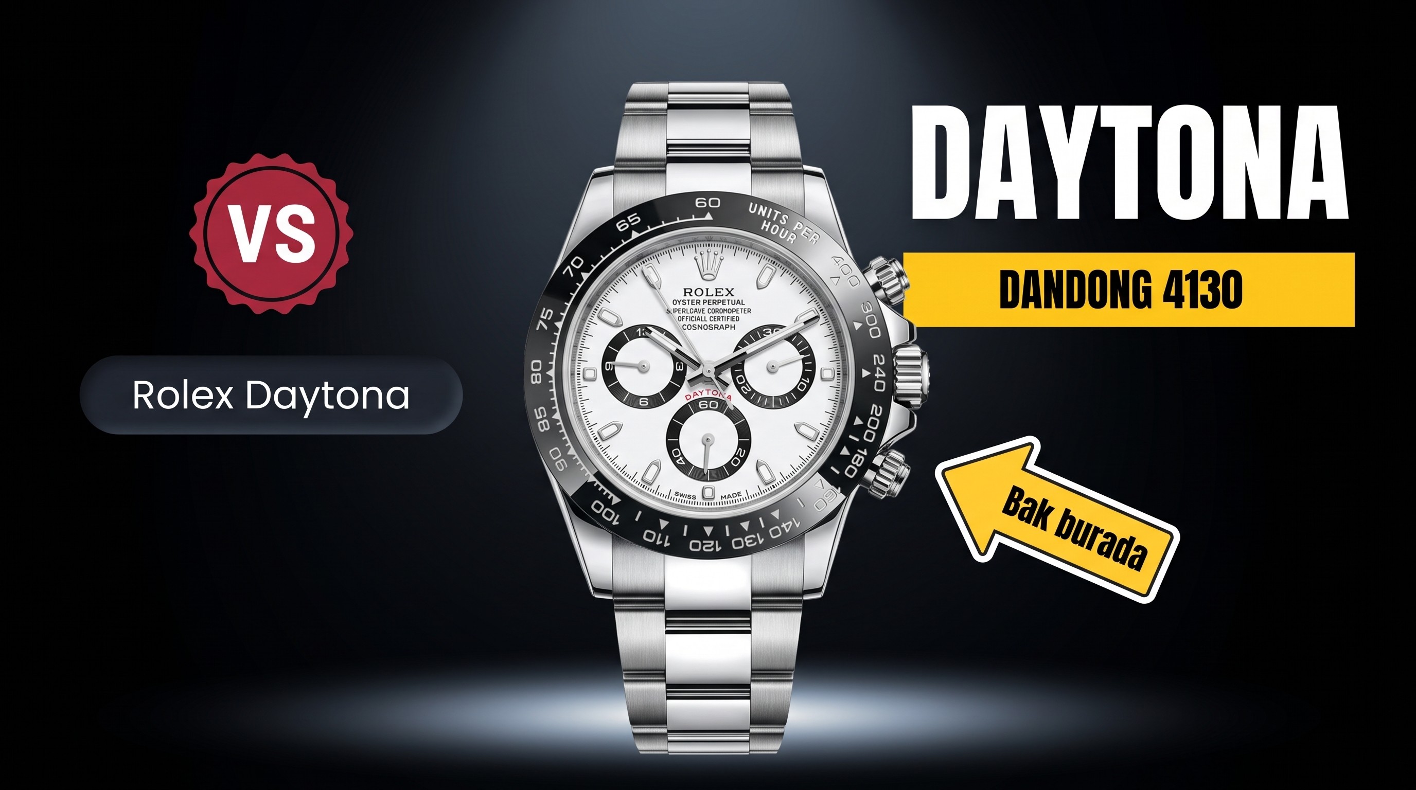 VS Factory Rolex Panda Daytona, Dandong 4130 mekanizmasıyla Clean kalitesine ulaşabilir mi?