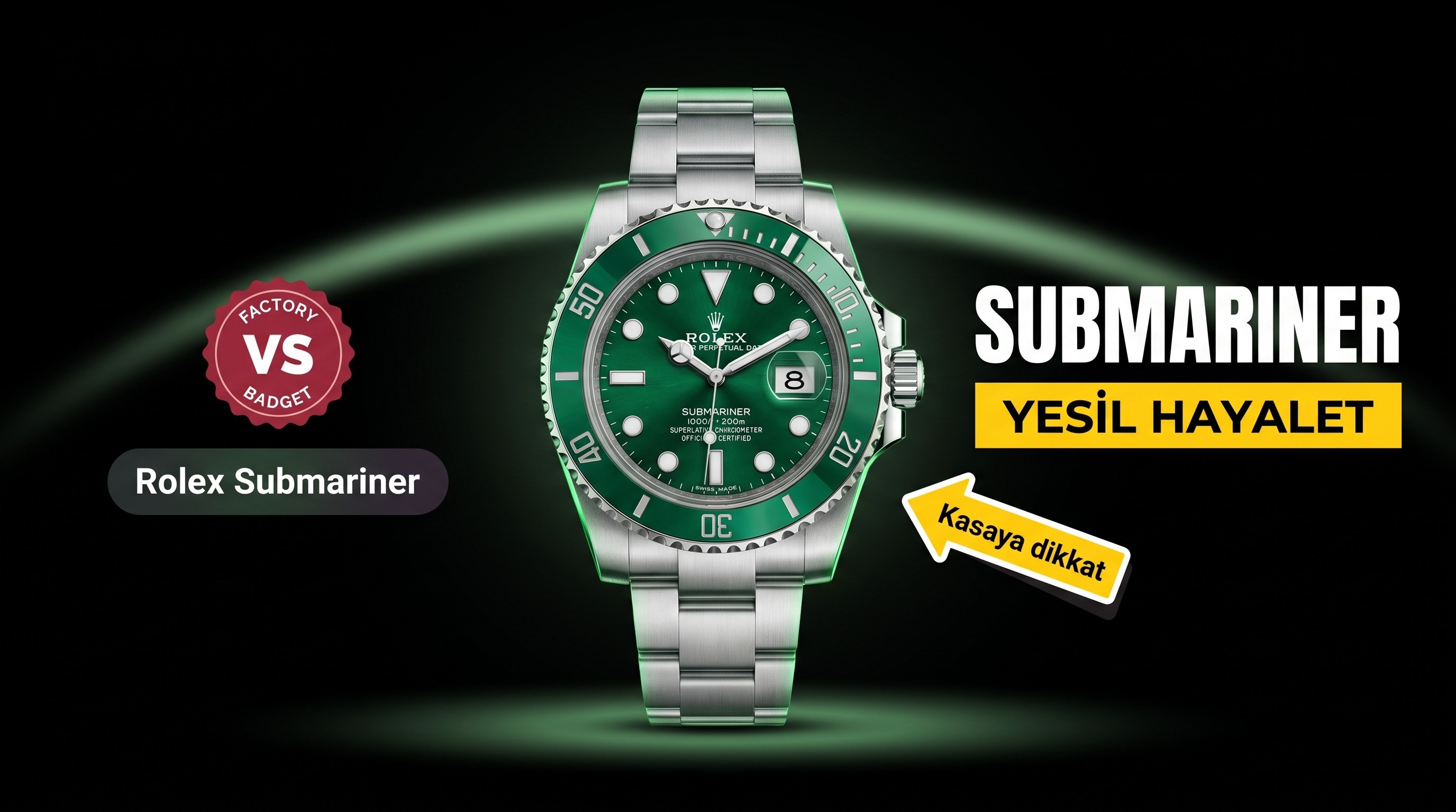 VS Factory Rolex Yeşil Su Hayaleti 3135 Replika Kol Saati - VS Saat