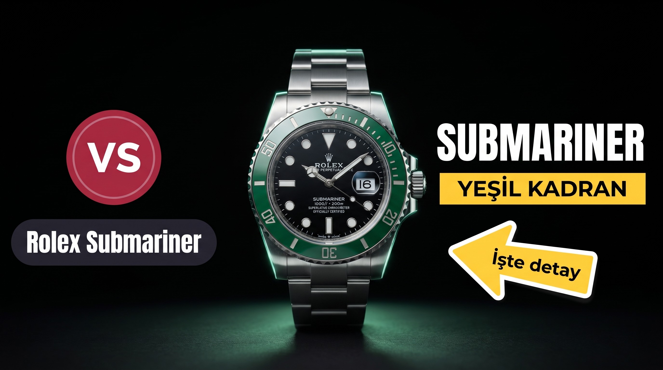 VS Factory Rolex Yeşil Su Hayaleti 3235 Replika Kol Saati - VS Saat