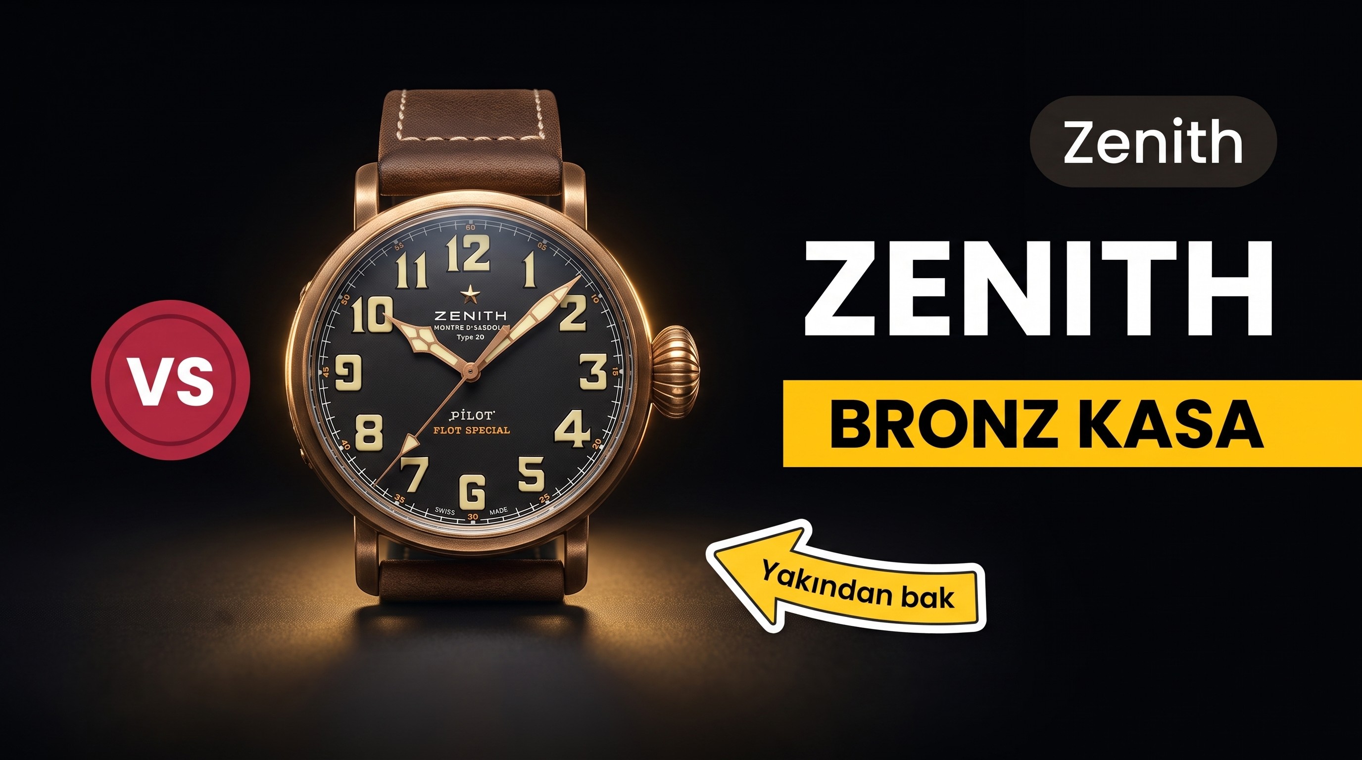 XF Factory A2824 Mekanizmalı Replika Zenith Type 20 Extra Special Bronz Saat