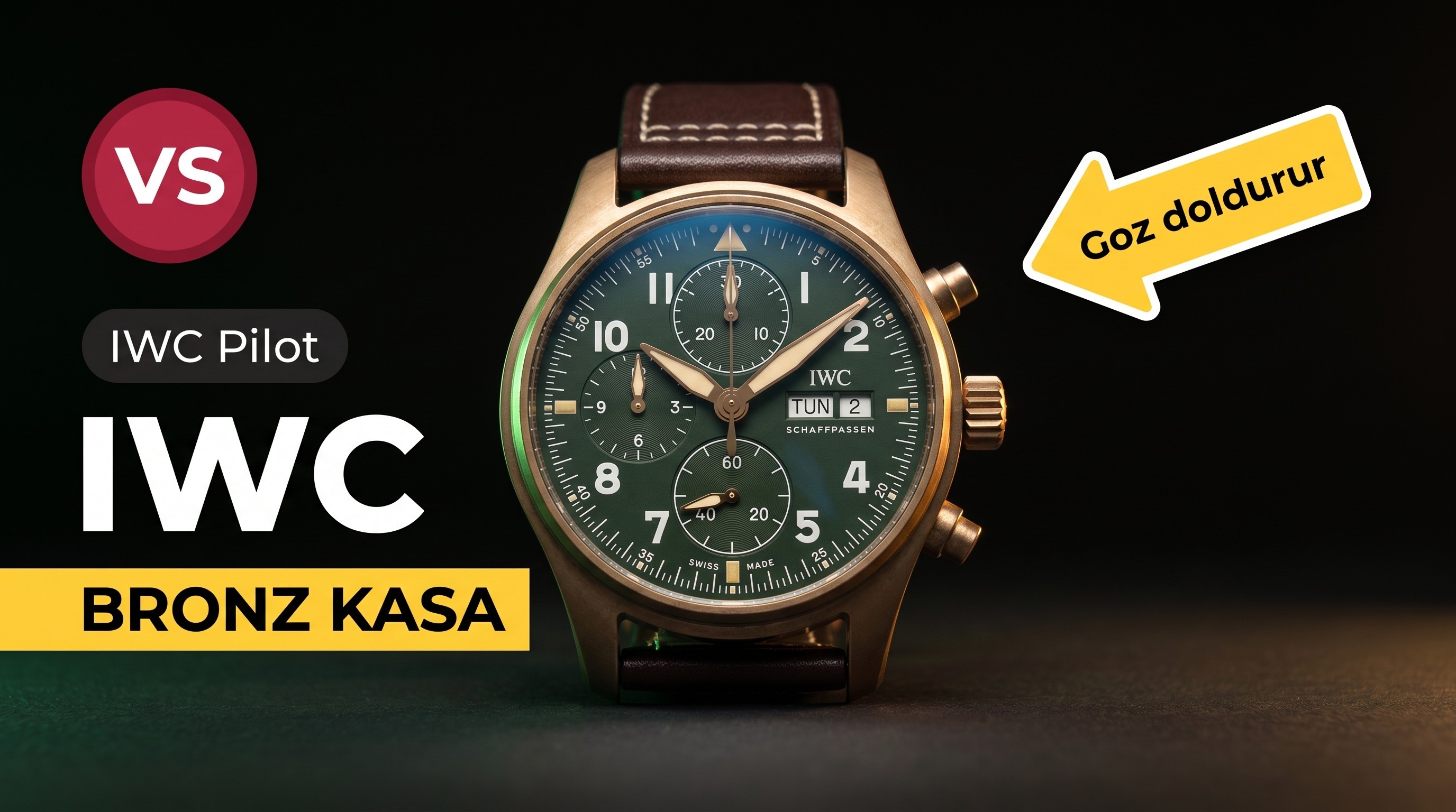 XF Factory Replika IWC Pilot Bronze Saat, Asia ETA 2824-2 Mekanizma ve Kahverengi Deri Kayış