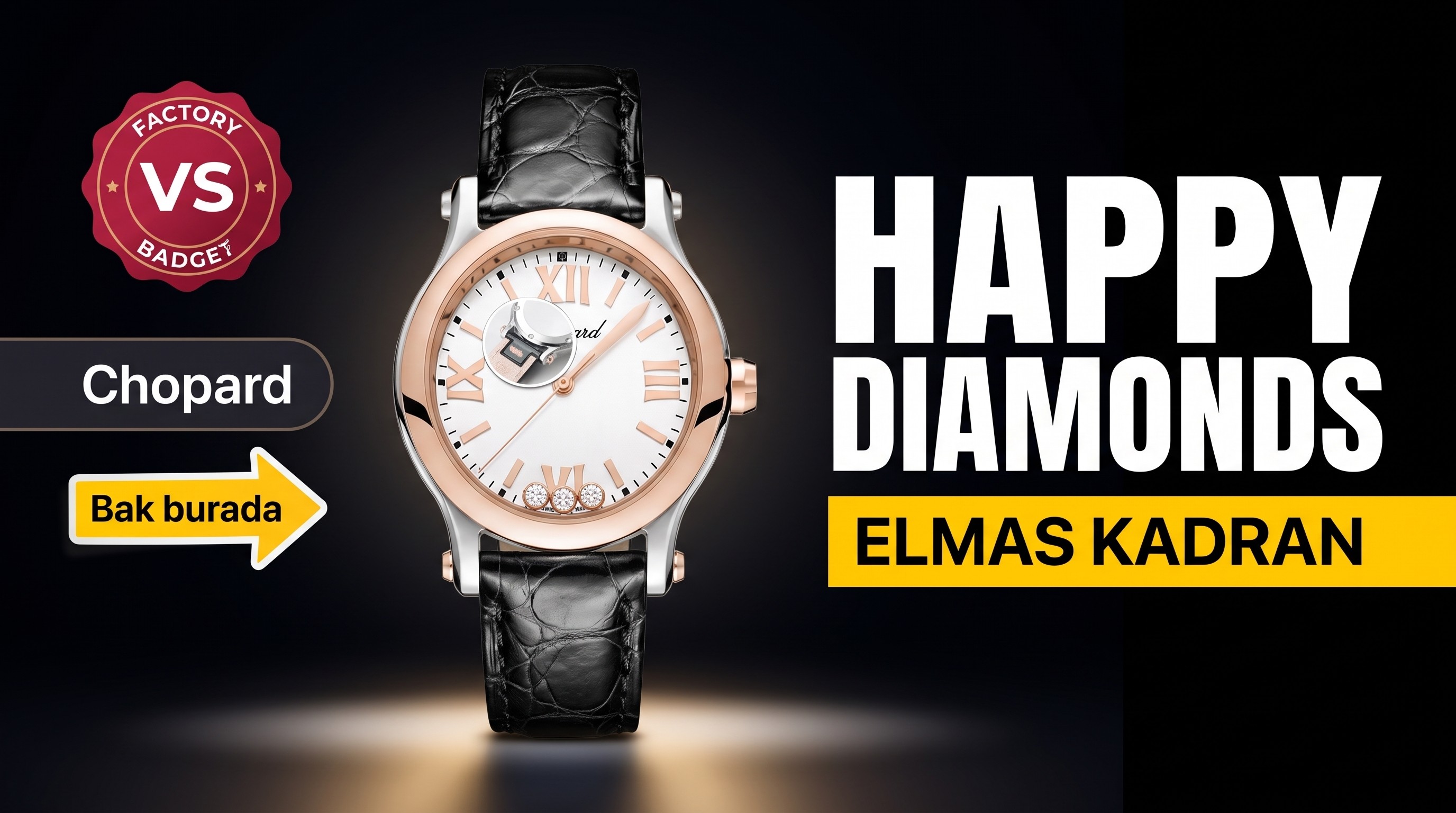 YF Factory Chopard Happy Diamonds serisi 278590-3001 kol saati