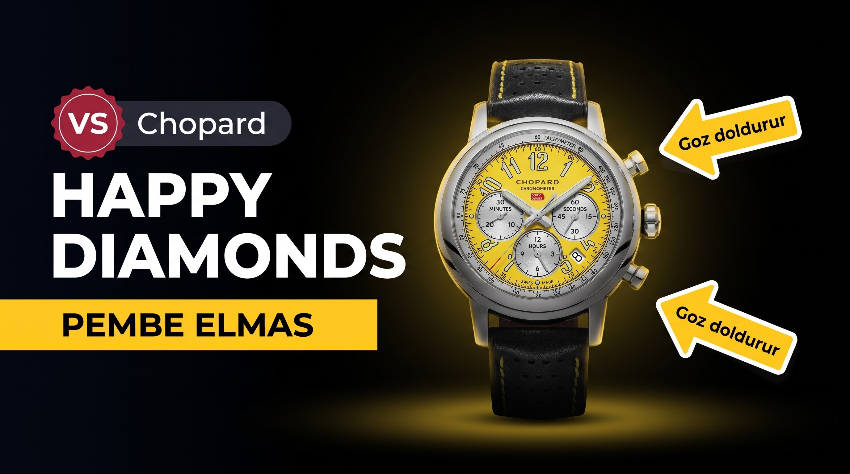 YG Factory Chopard Happy Diamonds serisi 278492-9001 kol saati