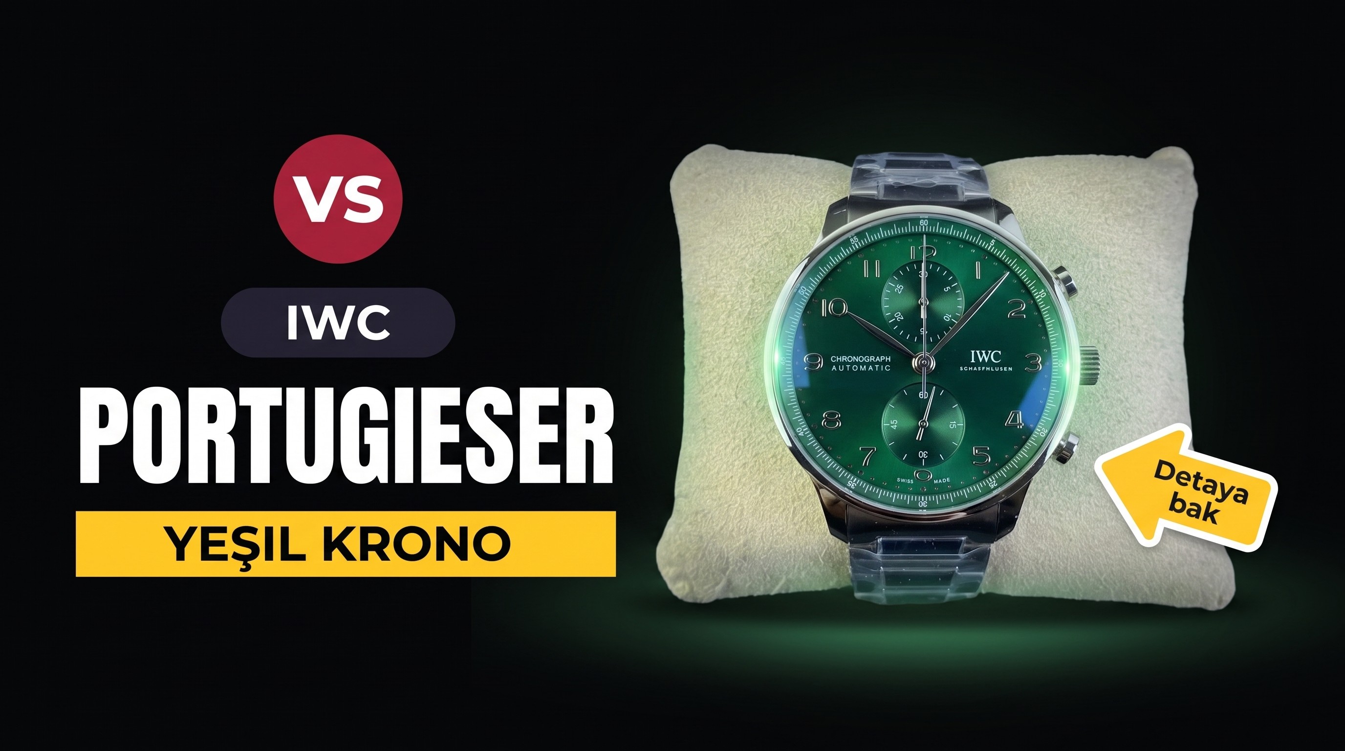 Z Factory Replika IWC Portuguese Chrono IW3716 Yeşil Kadran ve Çelik Bilezik