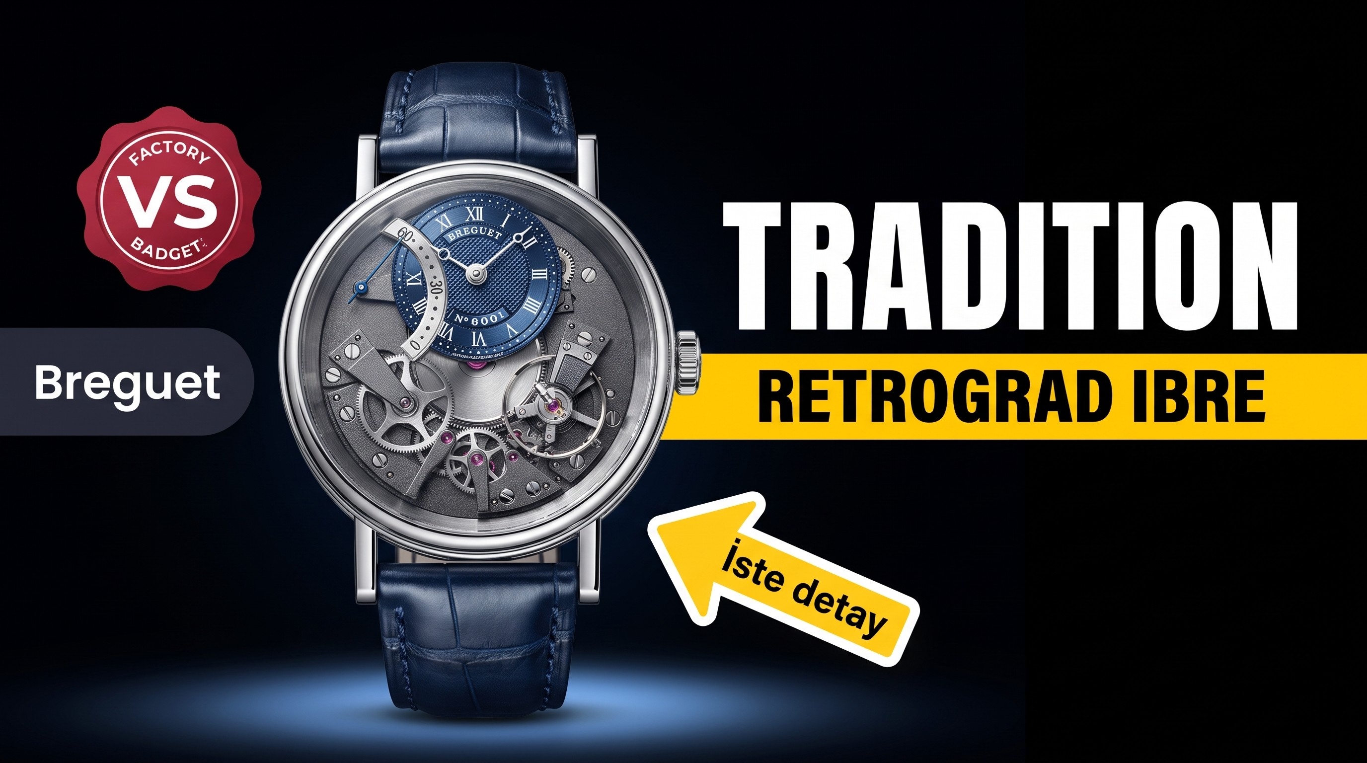 ZF Factory Breguet Tradition serisi retrograde saniyeli replika saat, mavi kadran