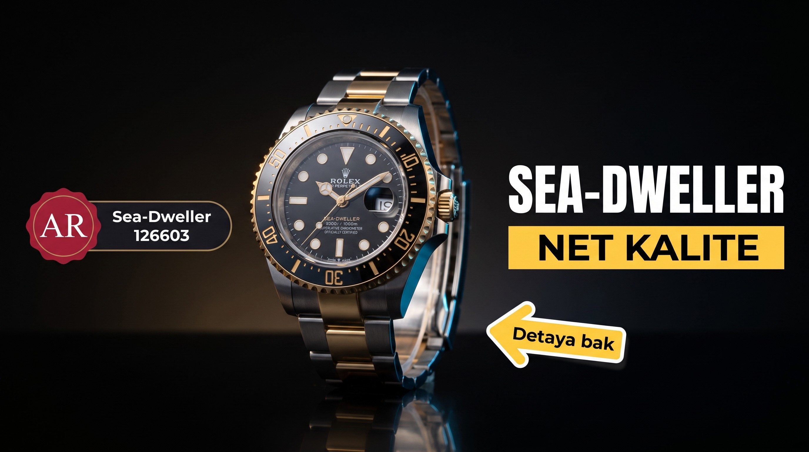 AR Factory Replica Rolex Sea-Dweller 43 mm 126603 Two Tone 904L Paslanmaz Çelik Asia 2824