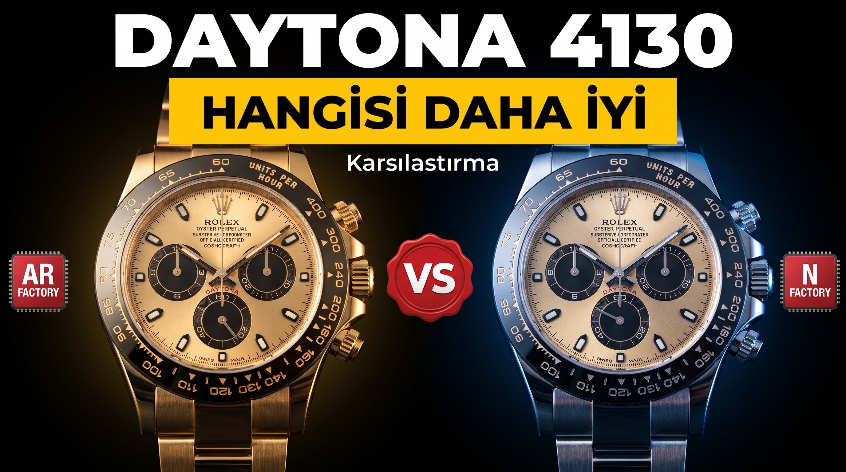 AR Factory Rolex Daytona ve N Factory 4130 mekanizmalı replika: Hangisi daha iyi? Orijinalle karşılaştırmalı inceleme