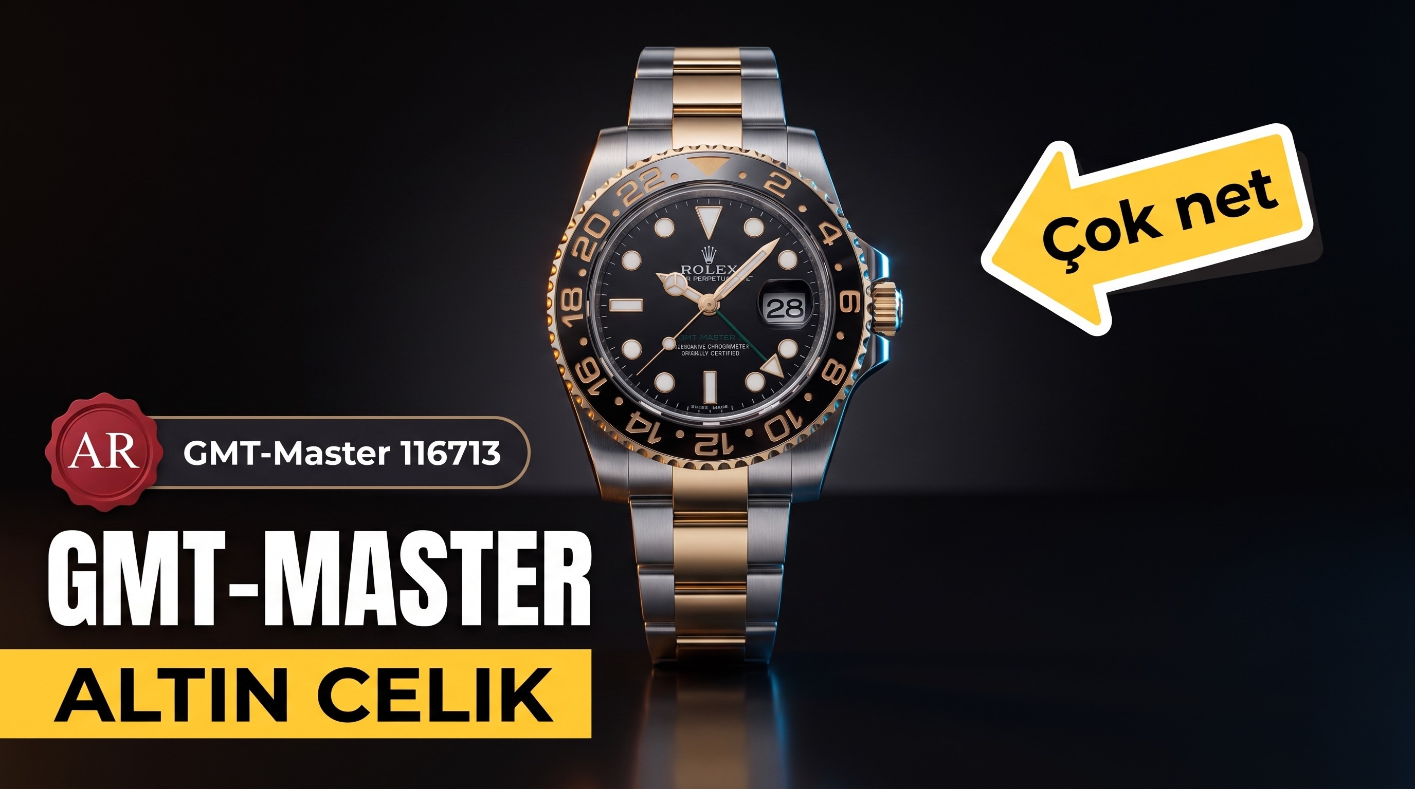 AR Factory Rolex GMT-Master II Çelik-Altın 116713 Serisi GMT