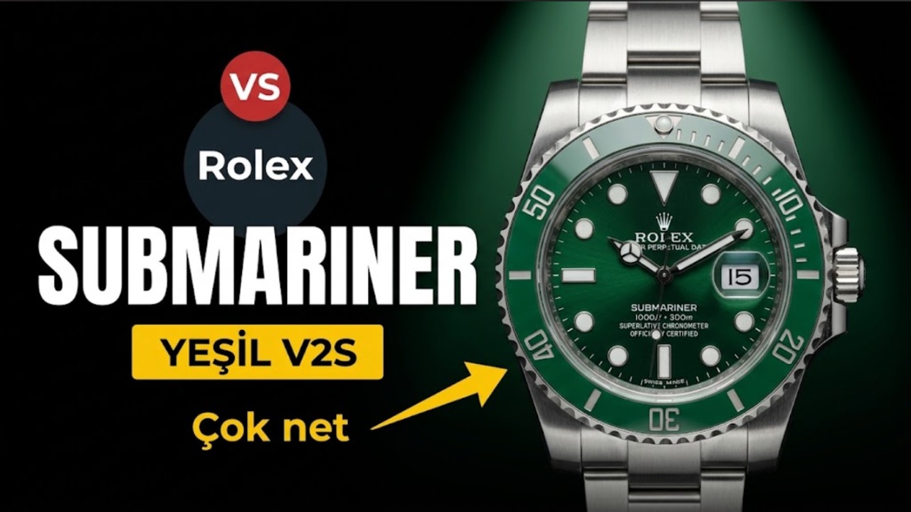ZZ Rolex Yeşil Submariner V2S 904 Çelik 3135 Mekanizma
