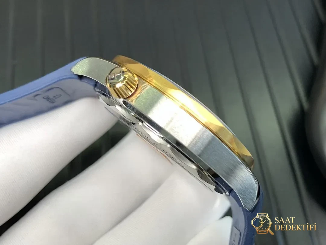 020VS Factory Omega Seamaster 300 Two-Tone Altın Mavi Kadran Gerçek Çekim - Klips Kilidi ve Lazer Damgalar