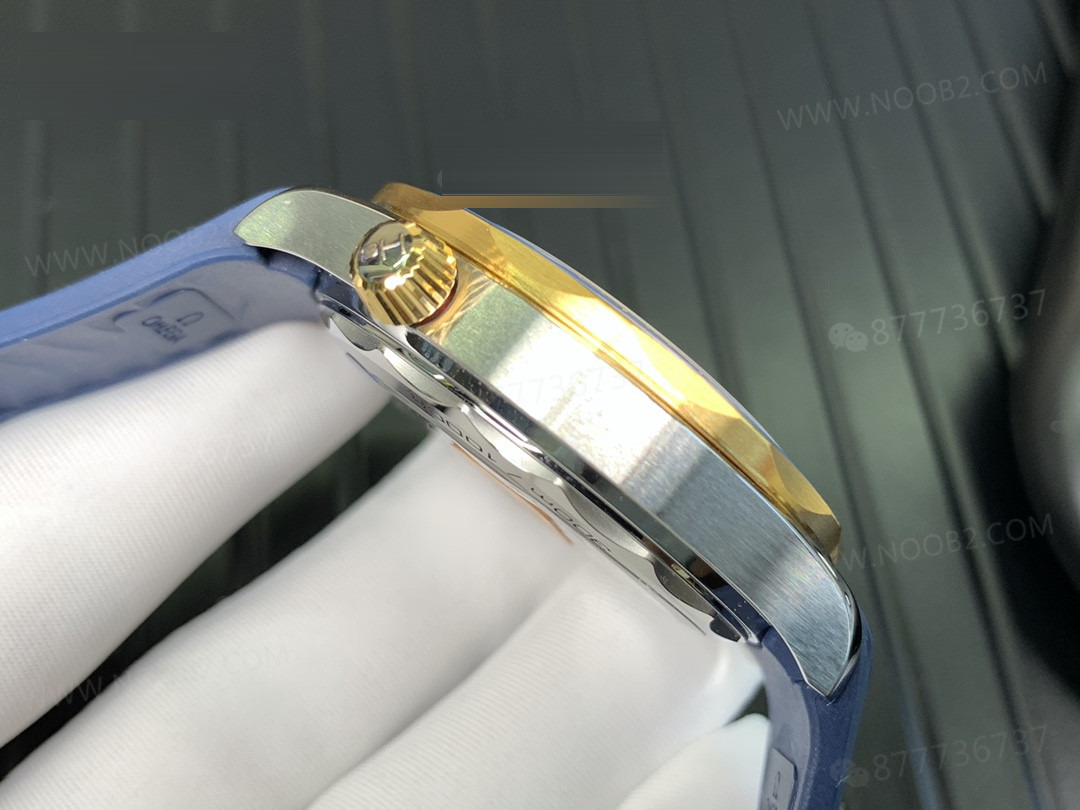 020VS Factory Omega Seamaster 300 Two-Tone Altın Mavi Kadran Gerçek Çekim — 7. fotoğraf